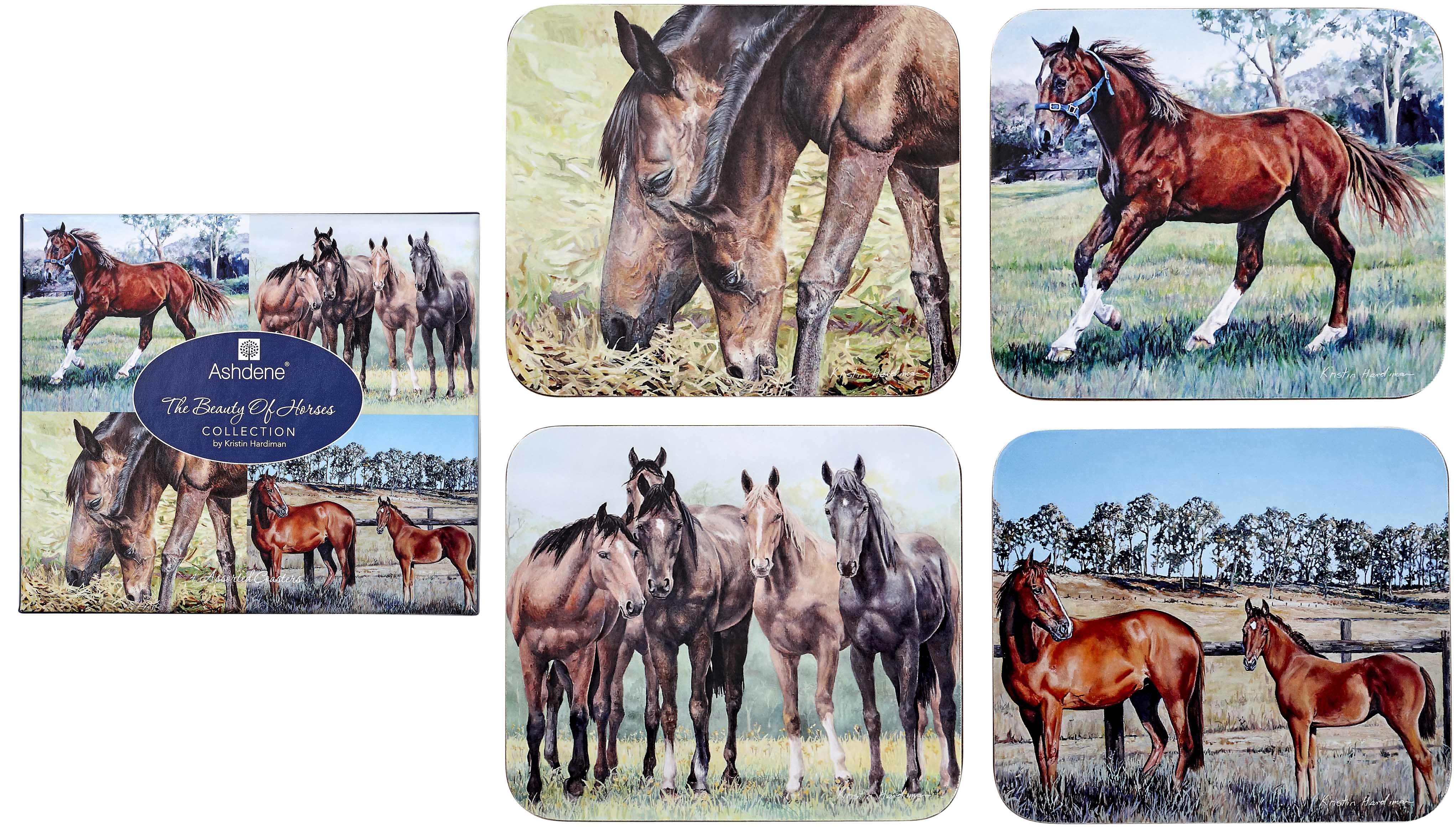 Ashdene Beauty of Horse Coaster (Set-4)%