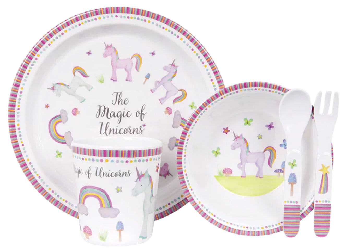 Ashdene Unicorn Magic Kids 5pcDinnerSet%