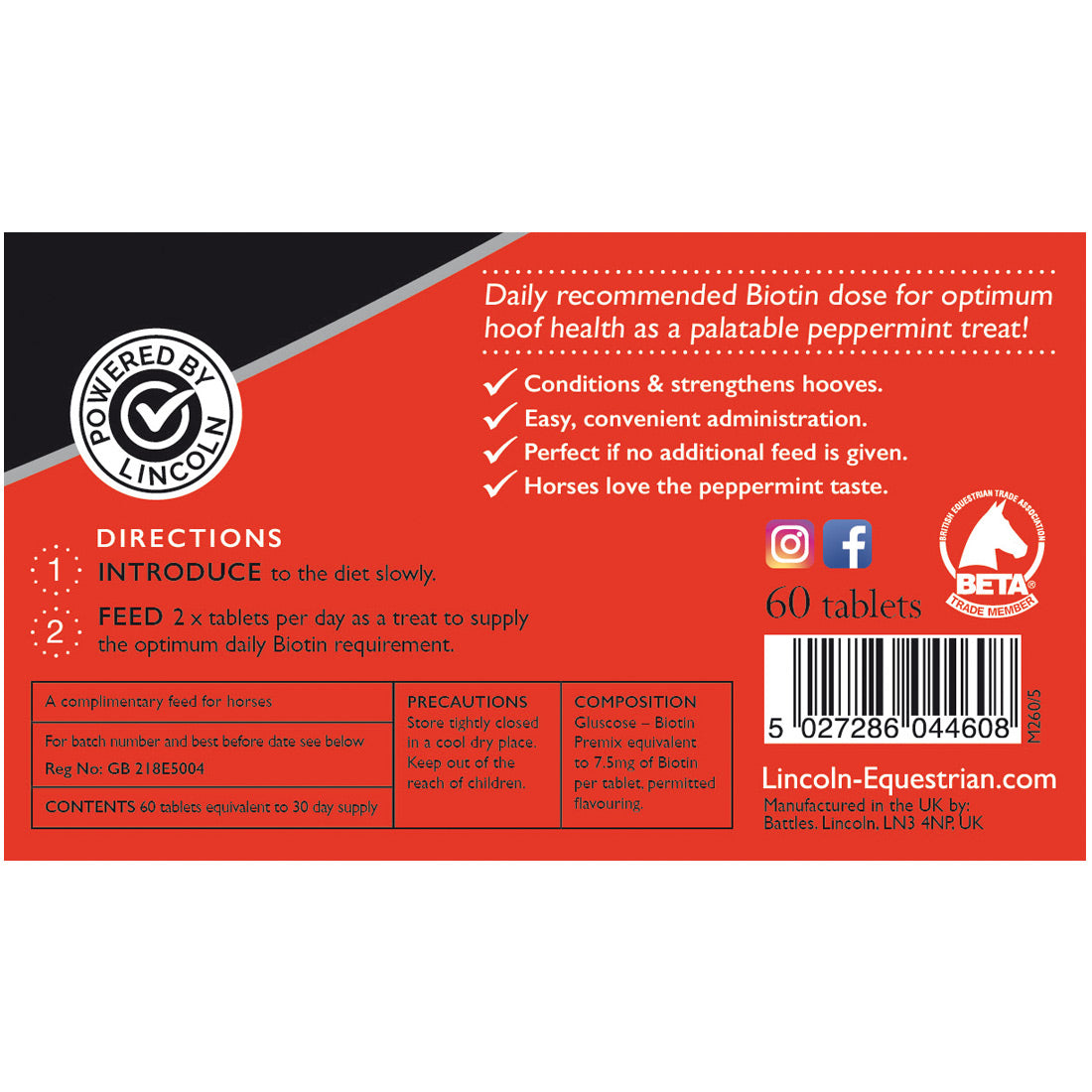 Lincoln Biotin Daily Tab Peppermint (60)