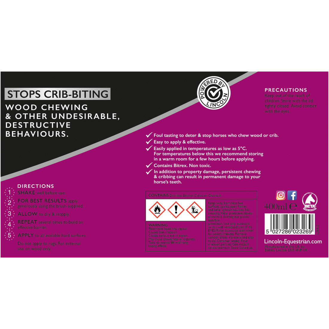 Lincoln Stop Cribbing Paint (400ml)