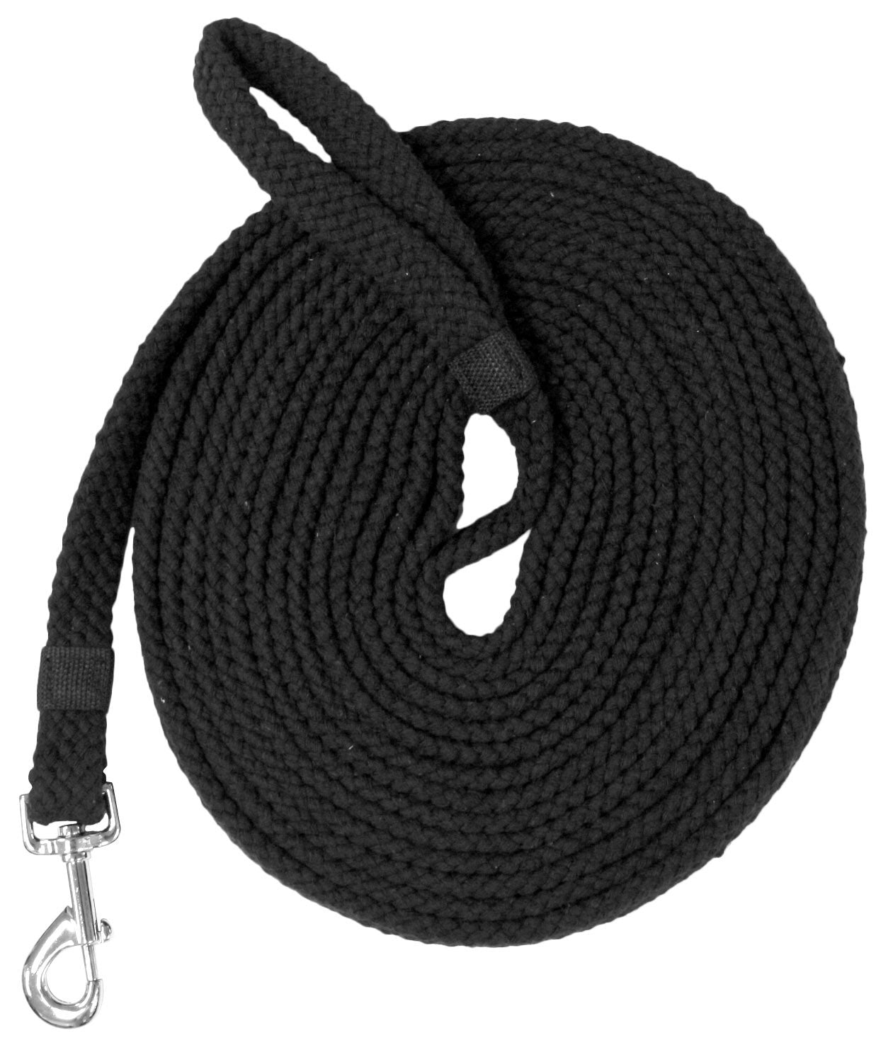 Enzo Flat Cotton Lunge Lead 30ft Black / 30ft