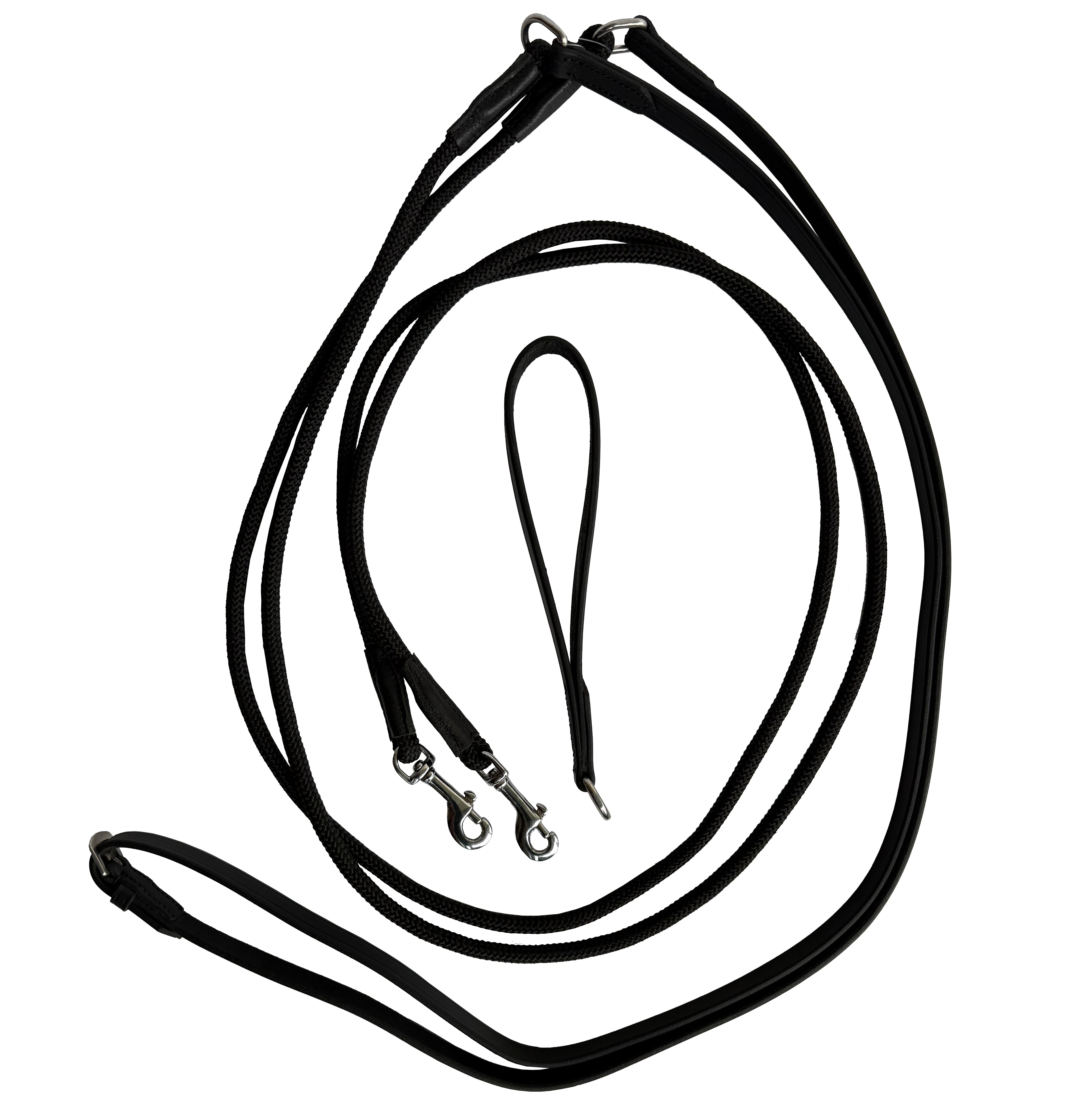 Origin Leather/Rope Draw Reins(Blk)