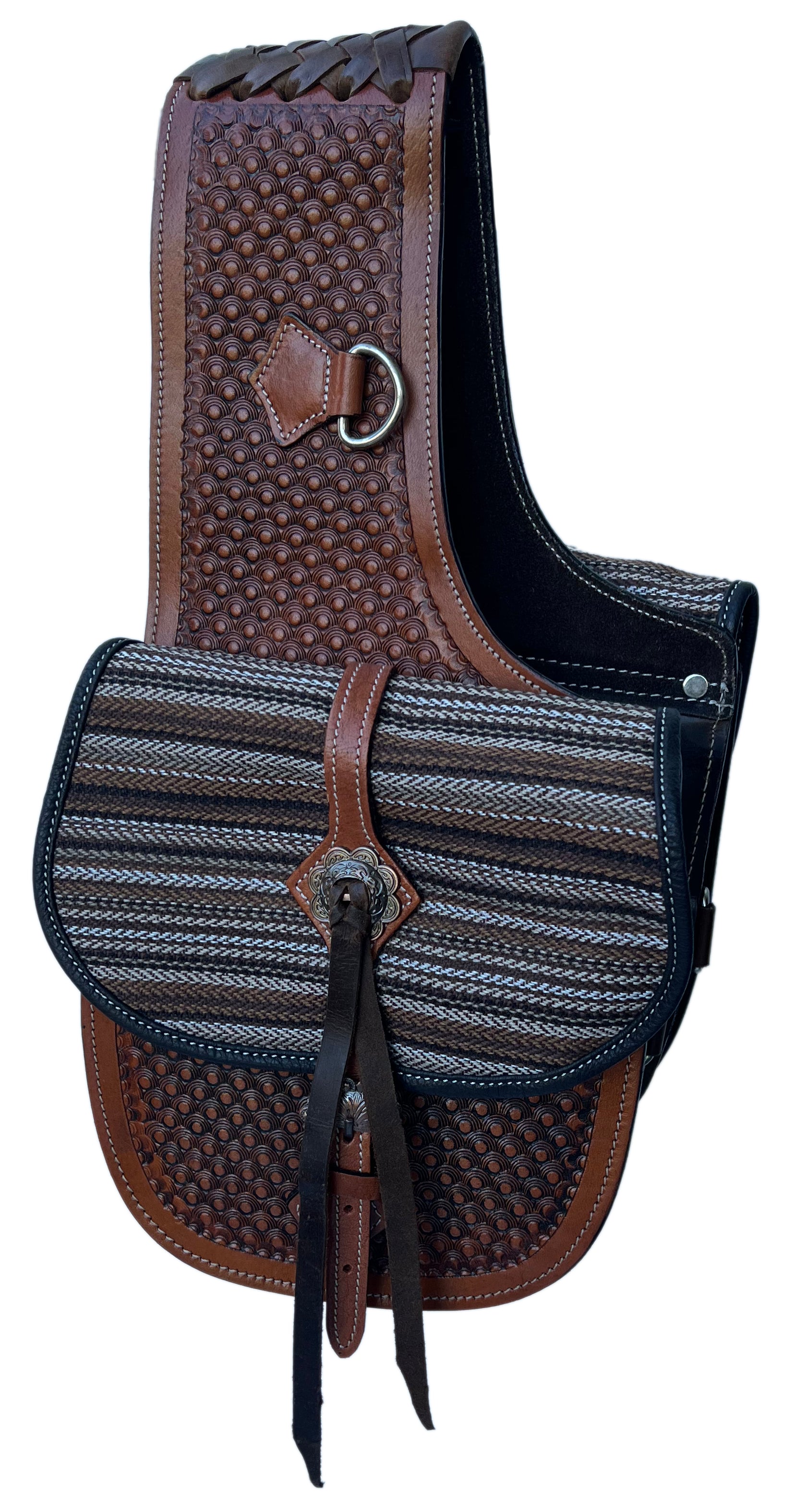 Origin Leather Striped Saddle Bag