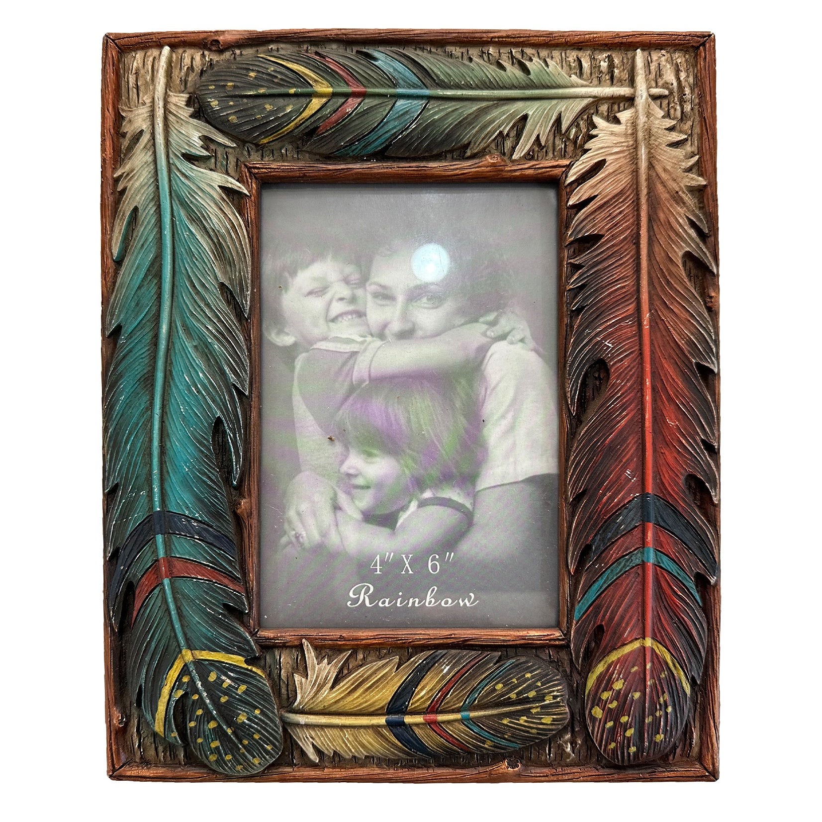 Pure Western Feather Picture Frame 4x6"%