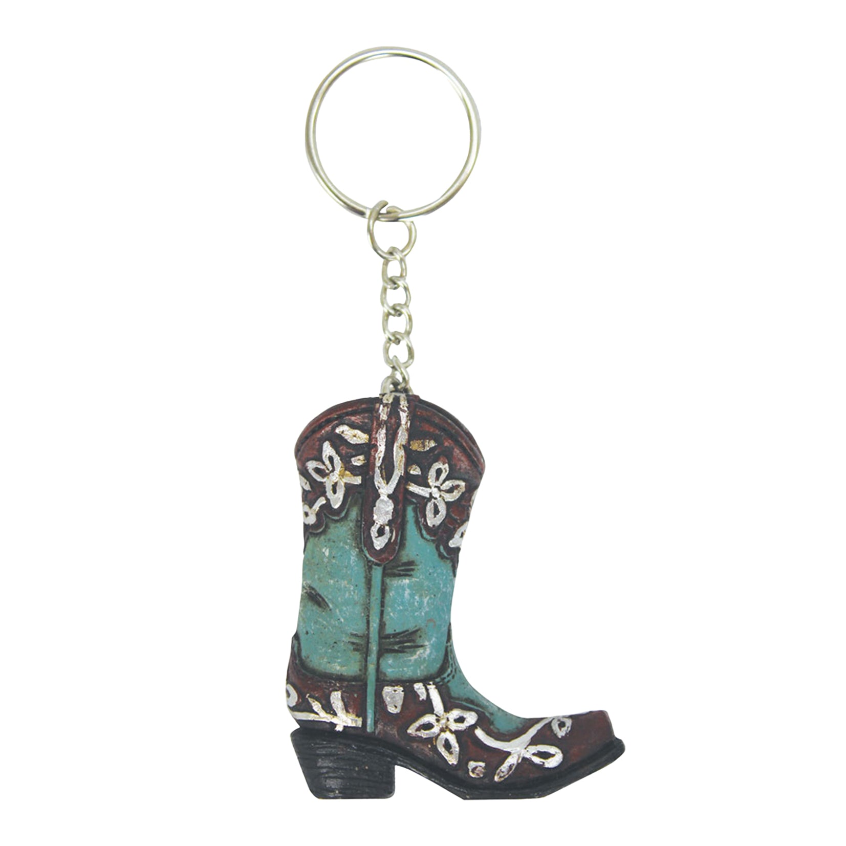 Pure Western Boot Turquoise Keychain%
