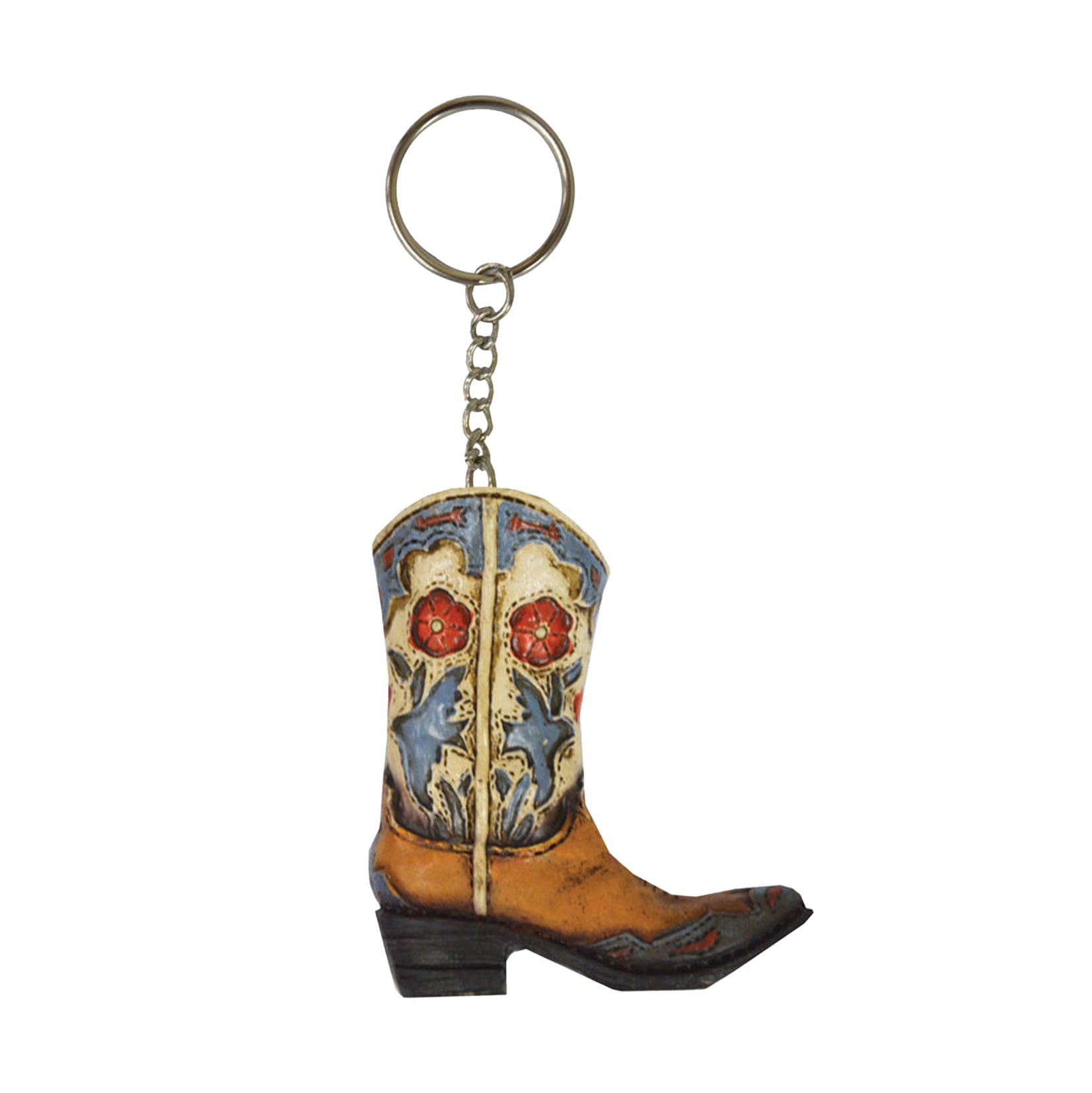 Pure Western Boot Dove &Flower Keychain%