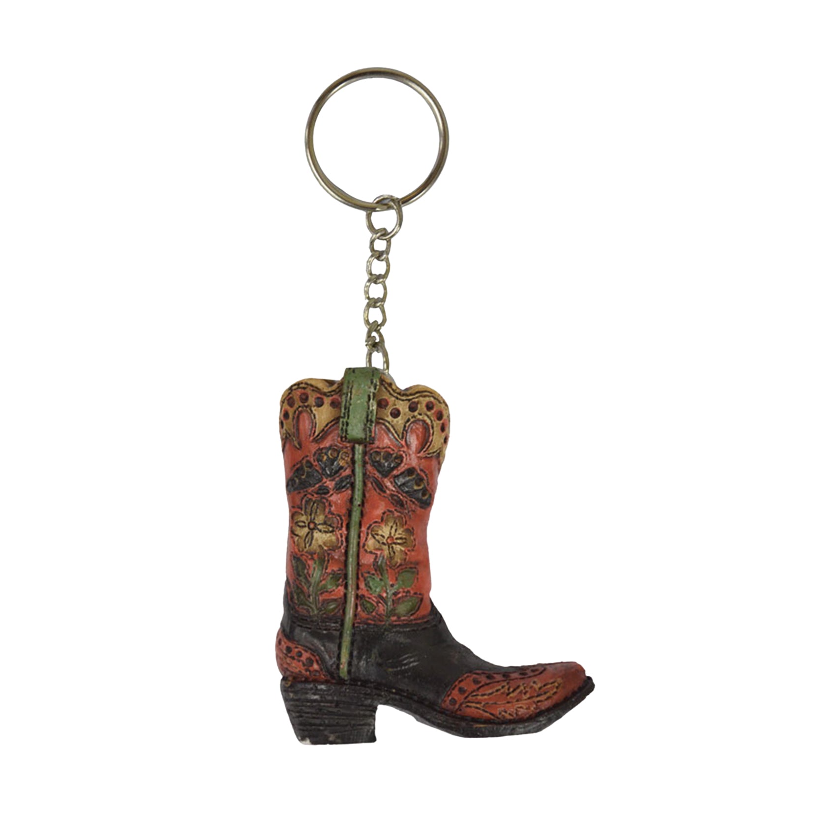Pure Western Boot Bfly &Flower Keychain%