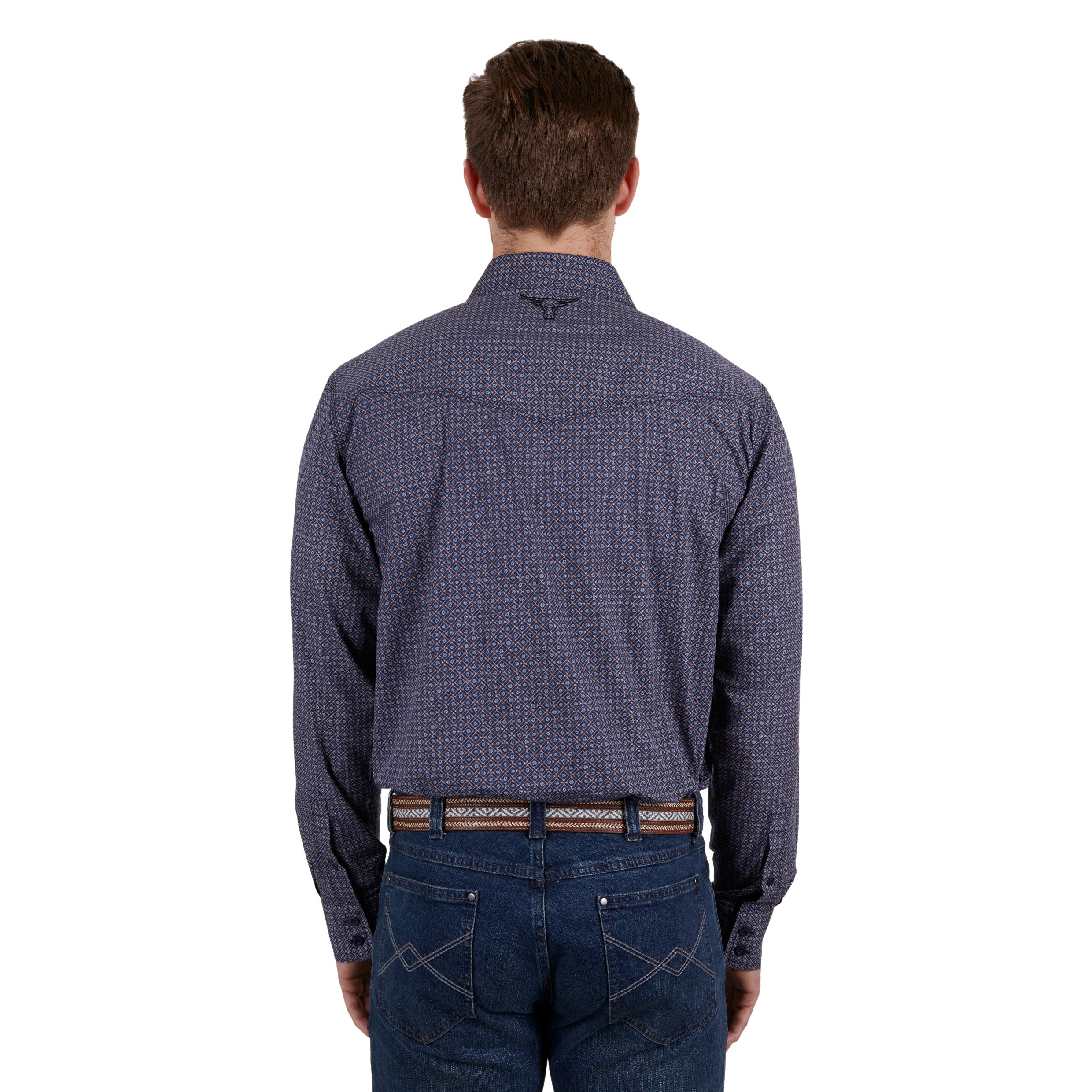 Pure Western Mens Avondale Shirt Navy / Large