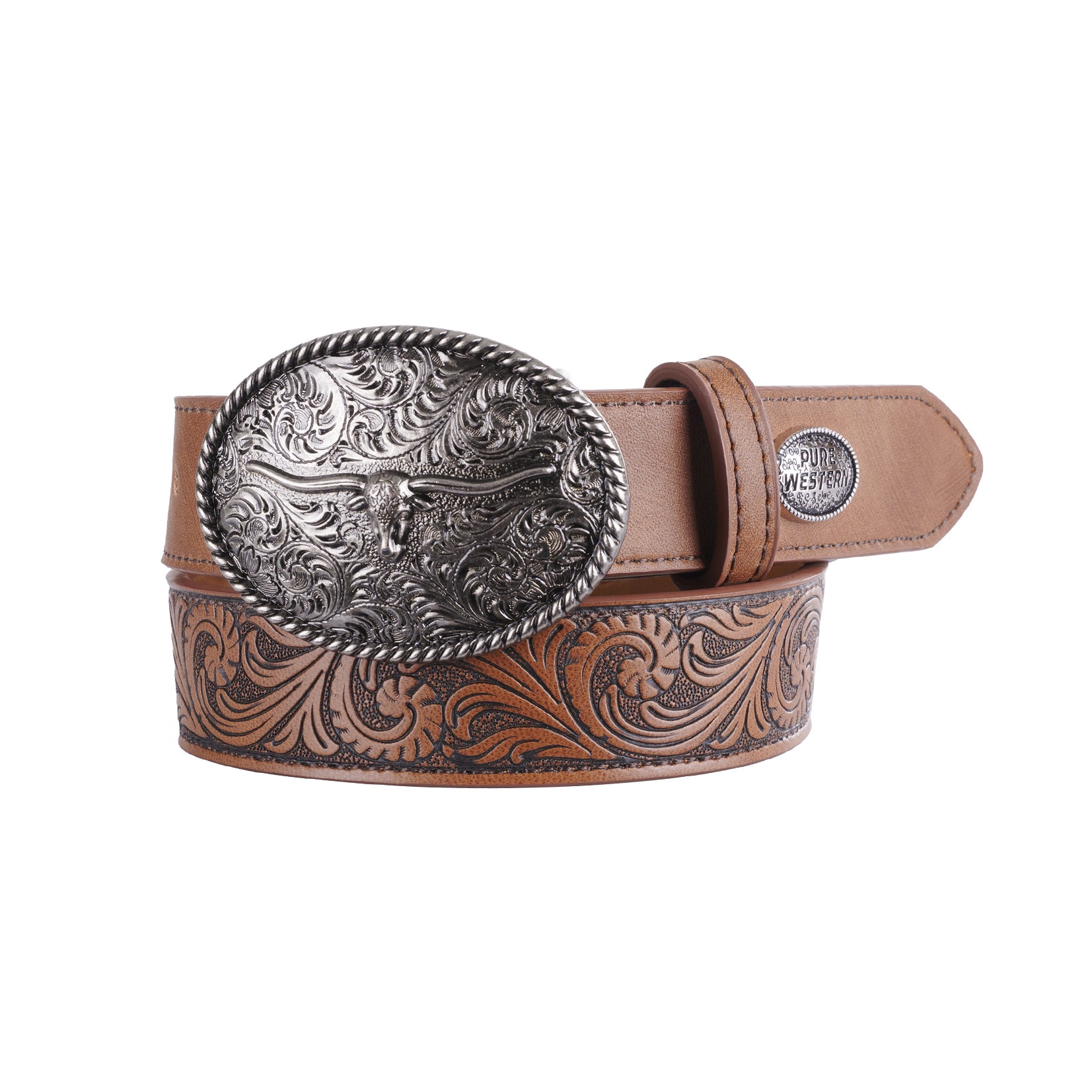 Pure Western Kids Perry Belt Tan / Large