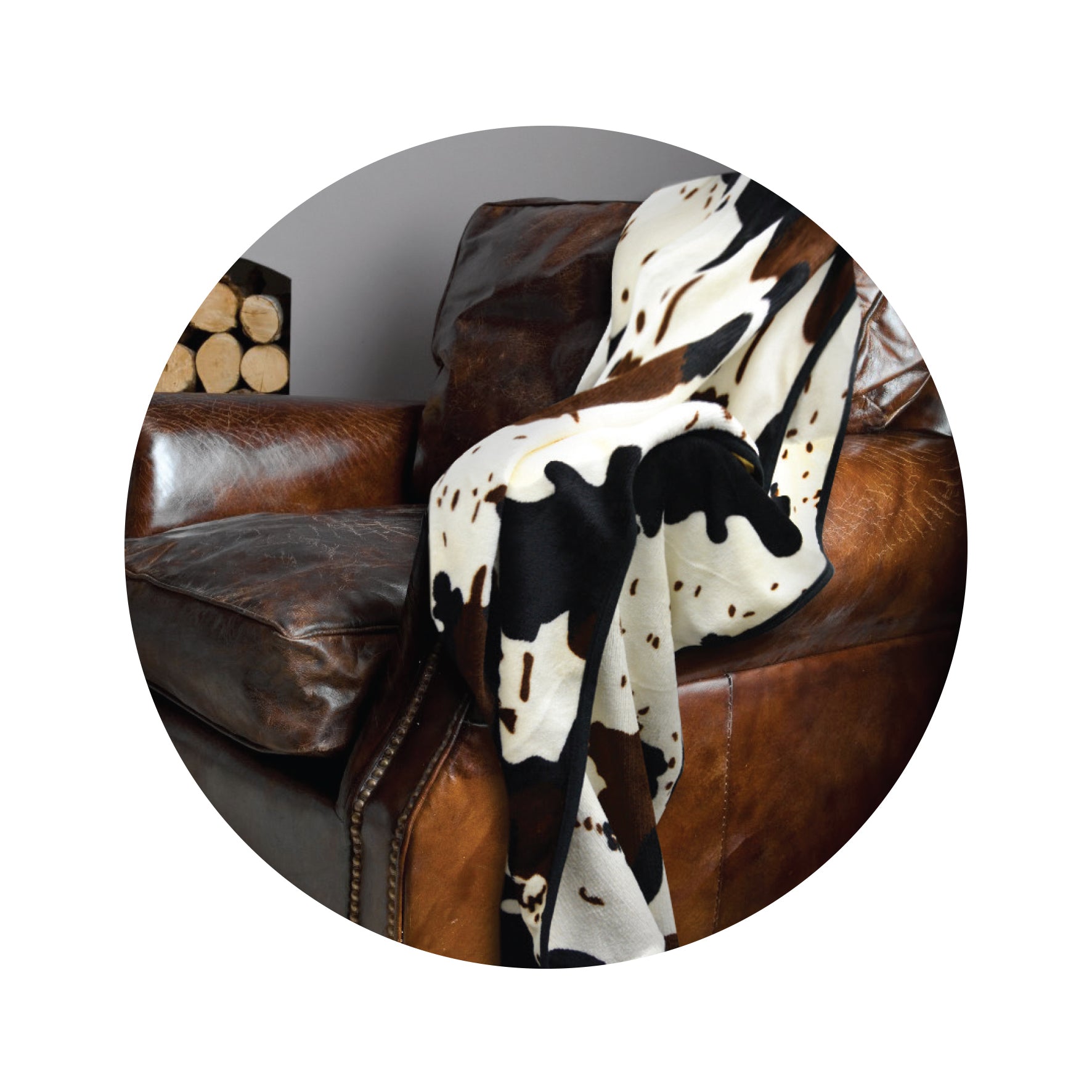 Pure Western Snuggle Rug(Cow Print)%