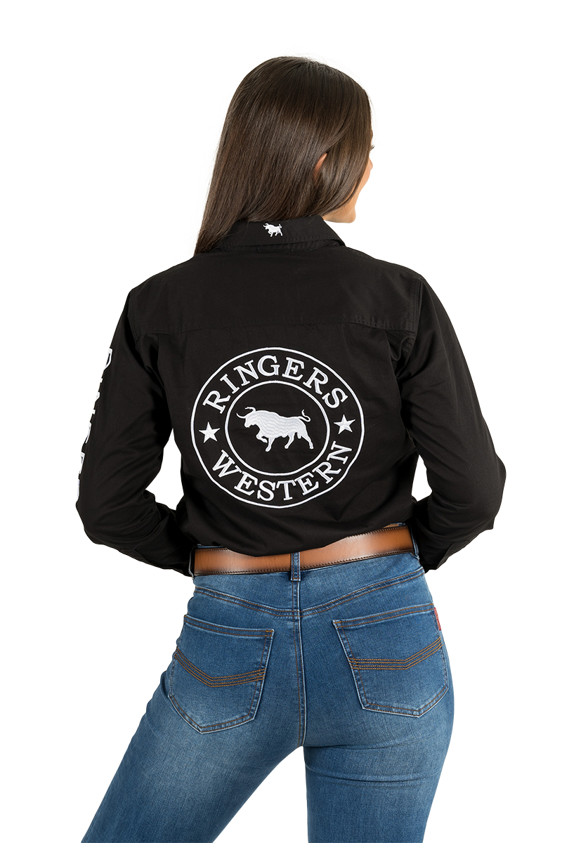 Ringers Jillaroo FB Shirt Black/Melon / 10
