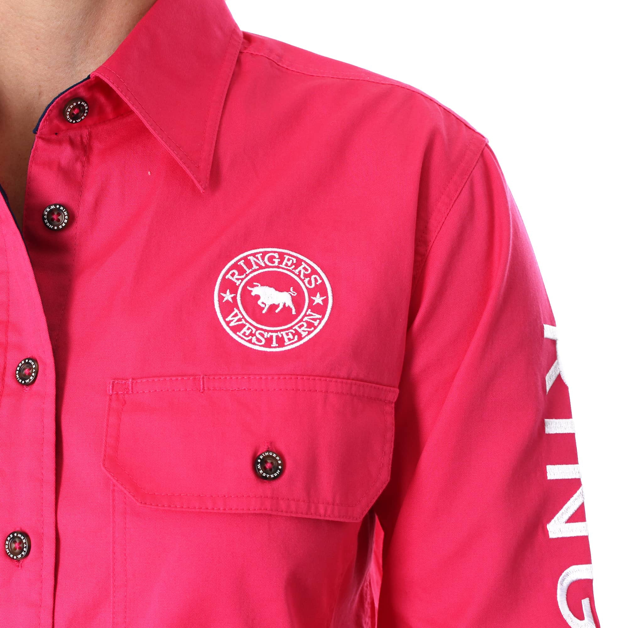 Ringers Jillaroo FB Shirt Black/Melon / 10