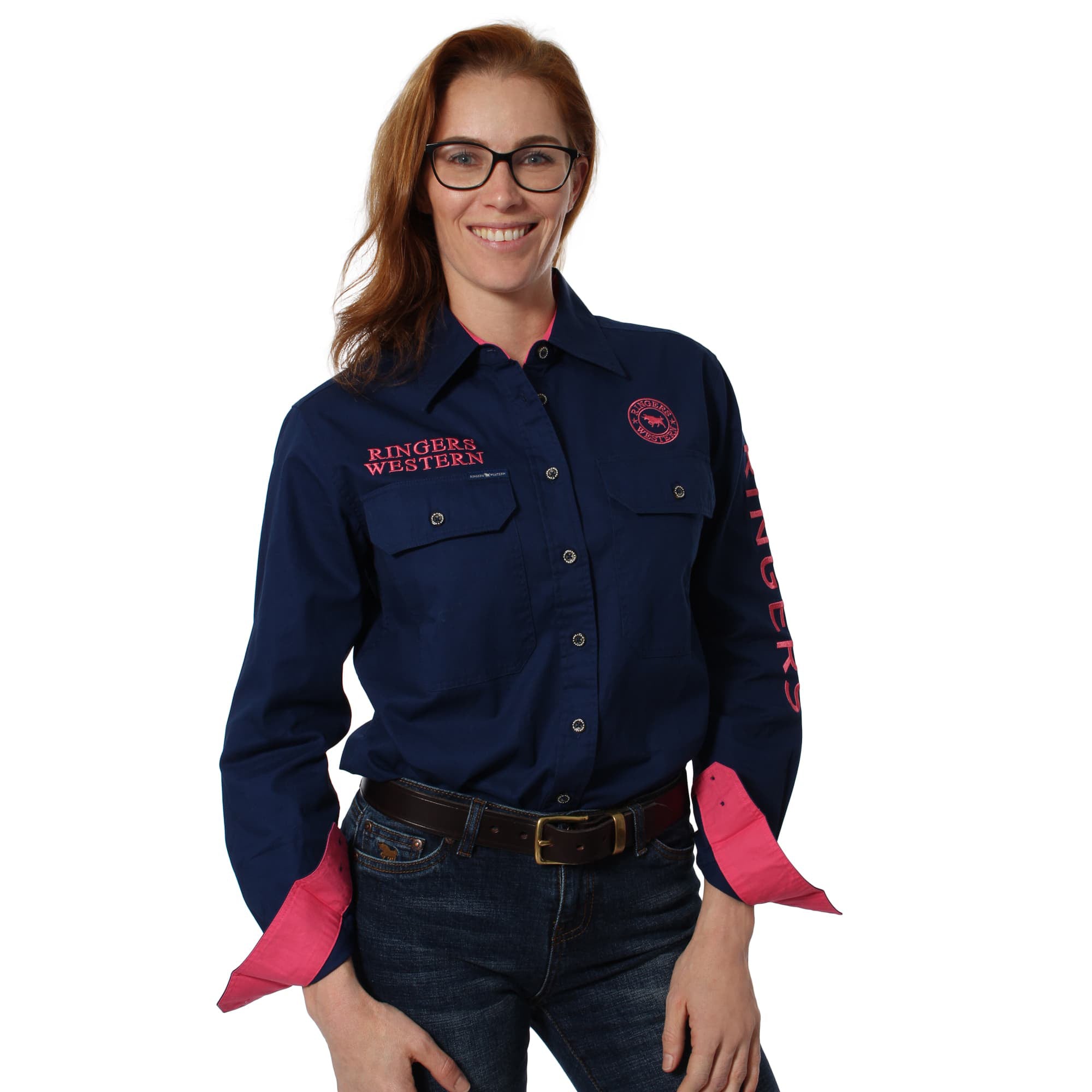 Ringers Jillaroo FB Shirt Black/Melon / 10