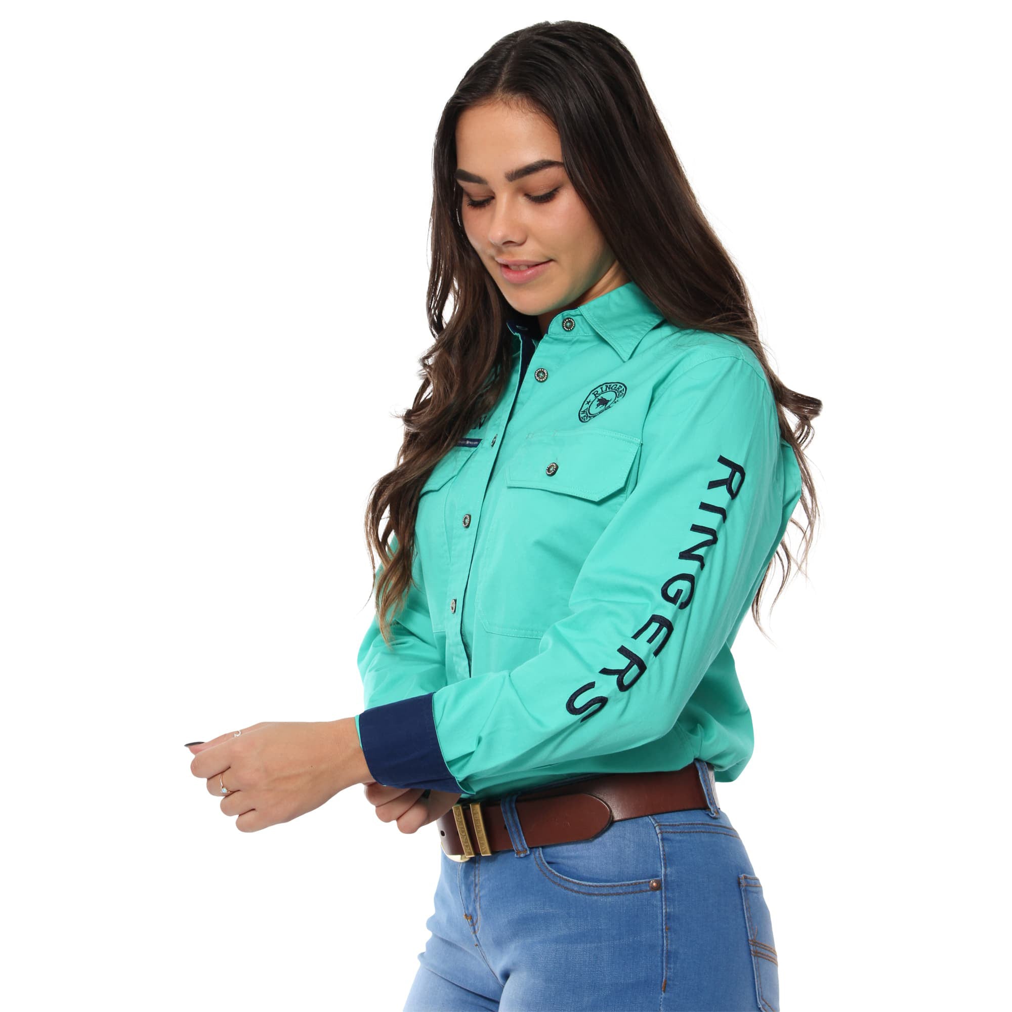 Ringers Jillaroo FB Shirt Black/Melon / 10