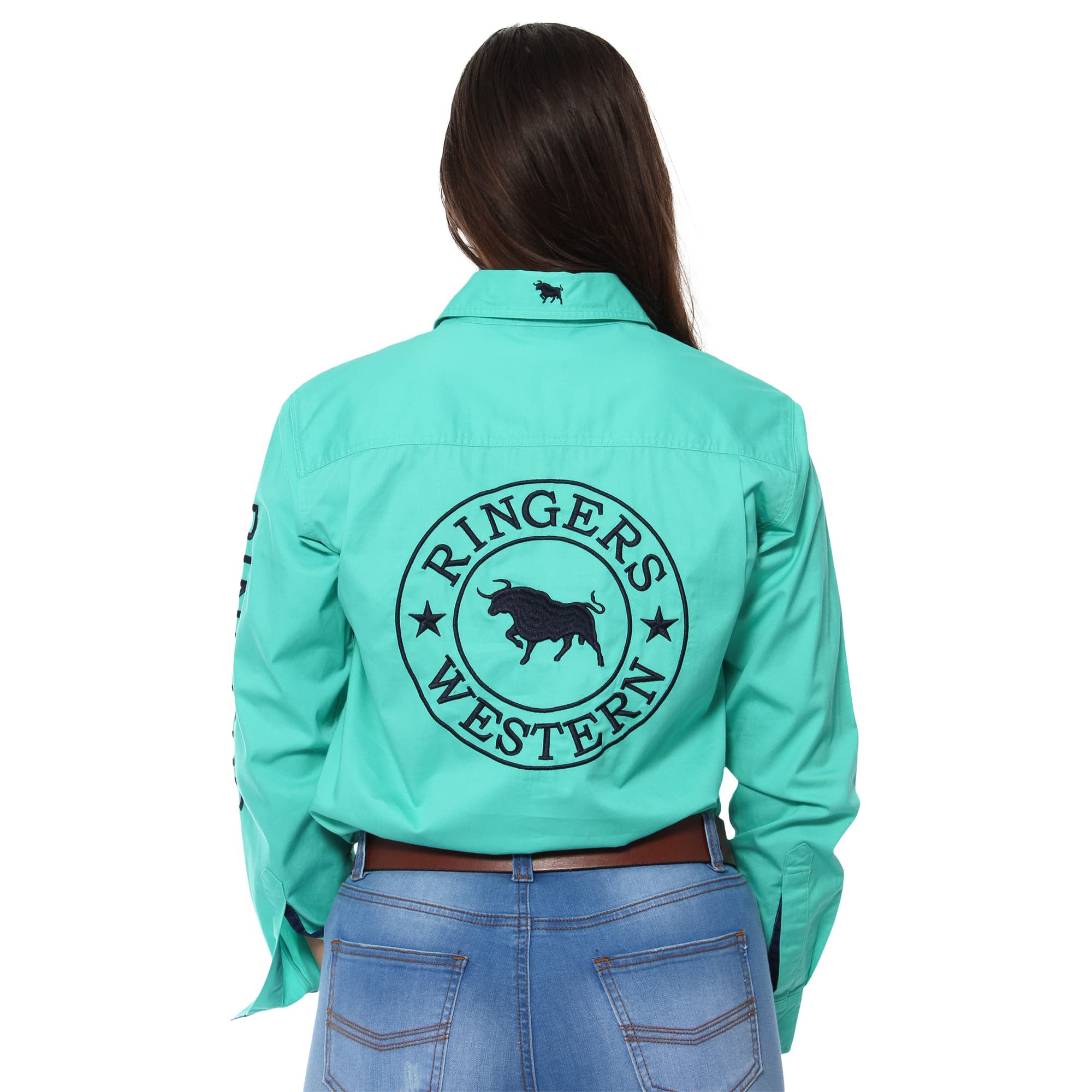 Ringers Jillaroo FB Shirt Black/Melon / 10
