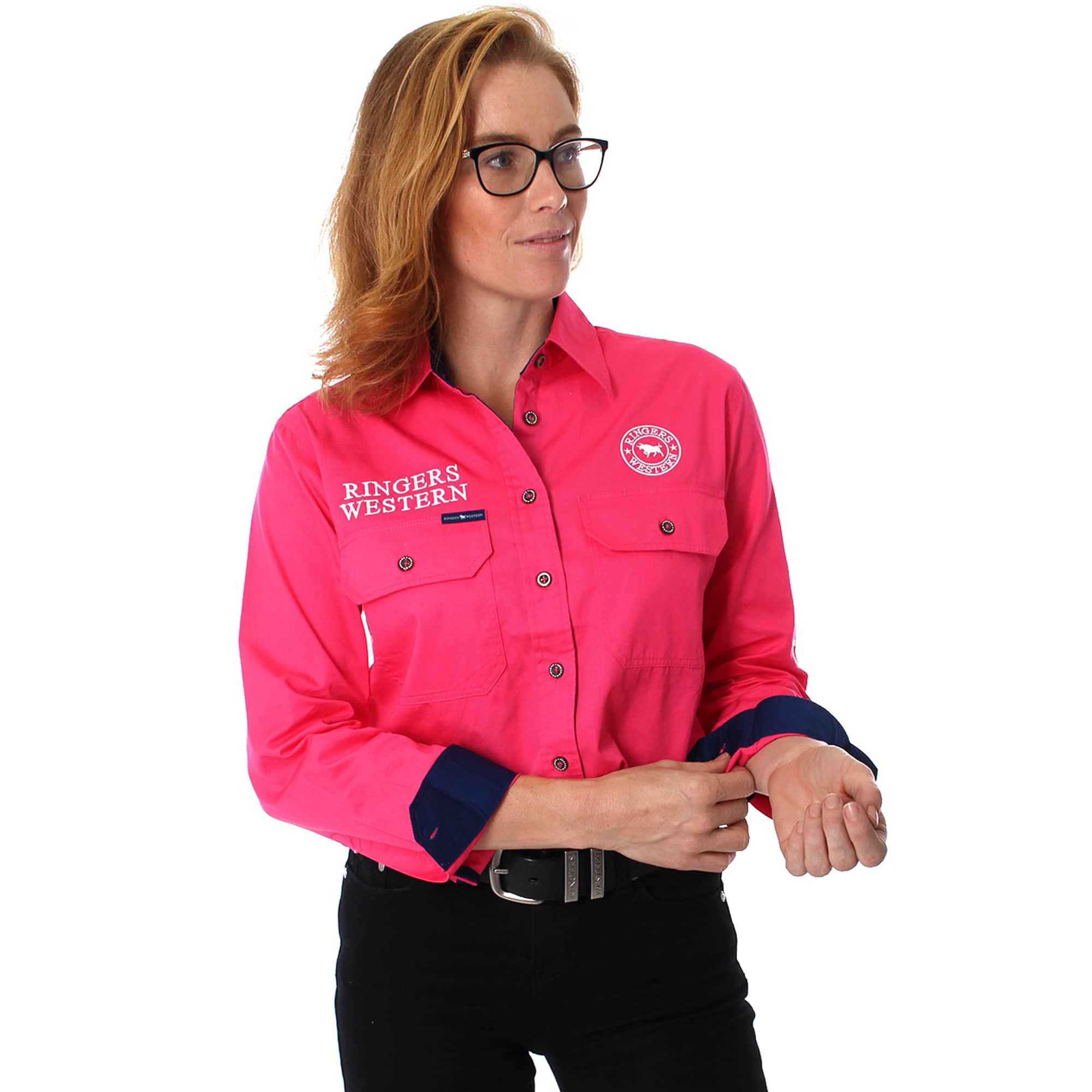 Ringers Jillaroo FB Shirt Black/Melon / 10