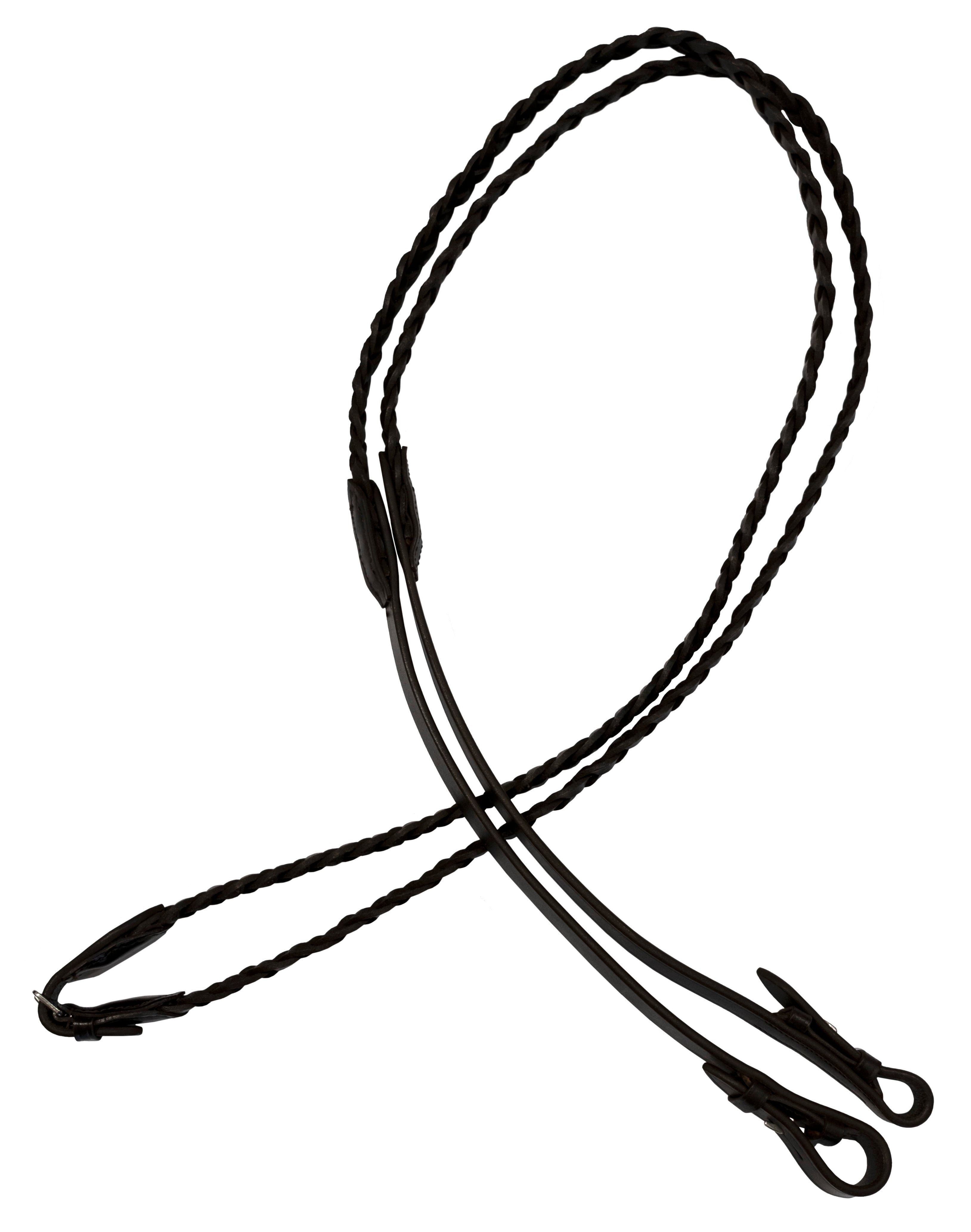 Enzo Leather Braided Rein Black / All