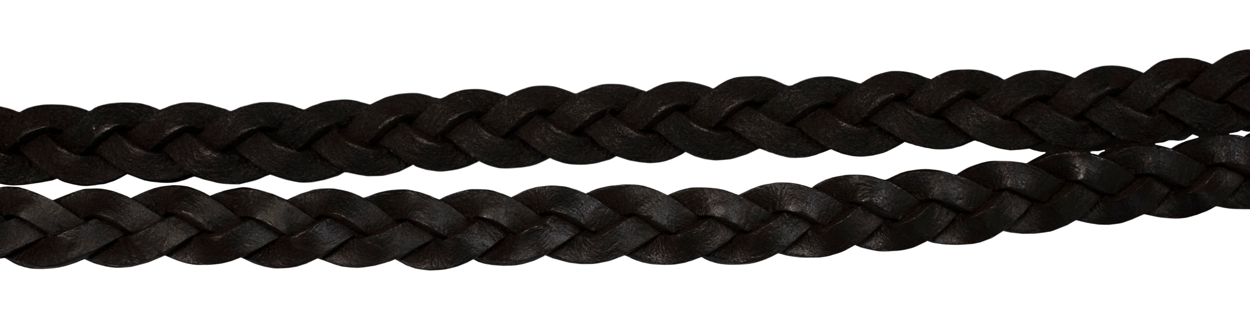 Enzo Leather Braided Rein Black / All