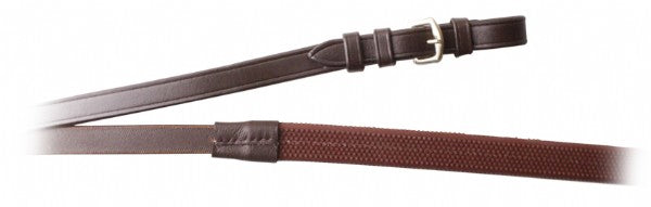 Enzo Rubber Grip Reins Leather Brown / All