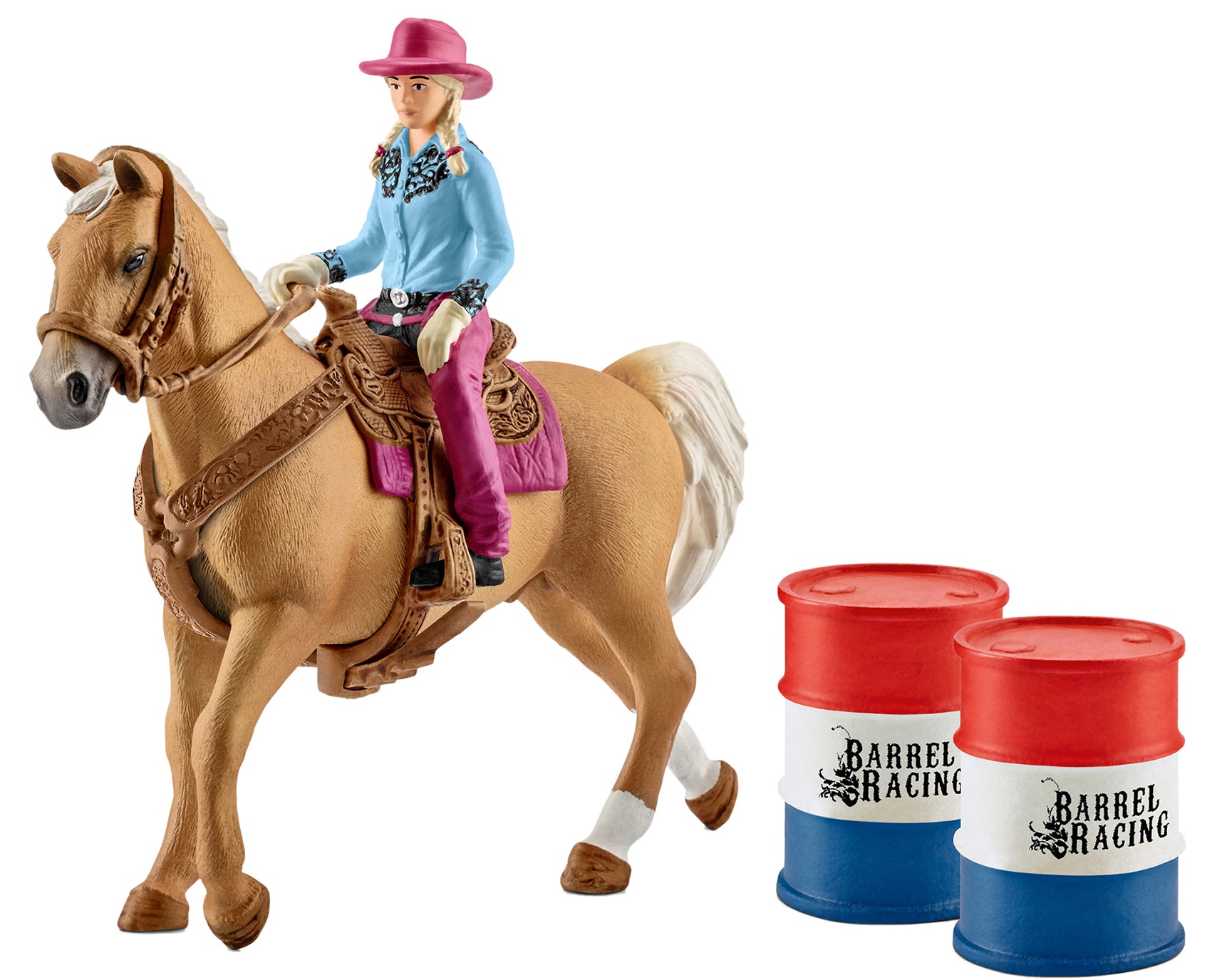 Schleich Barrel Racing with Cowgirl%
