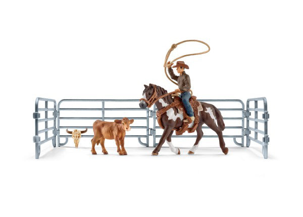 Schleich Team Roping with Cowboy%