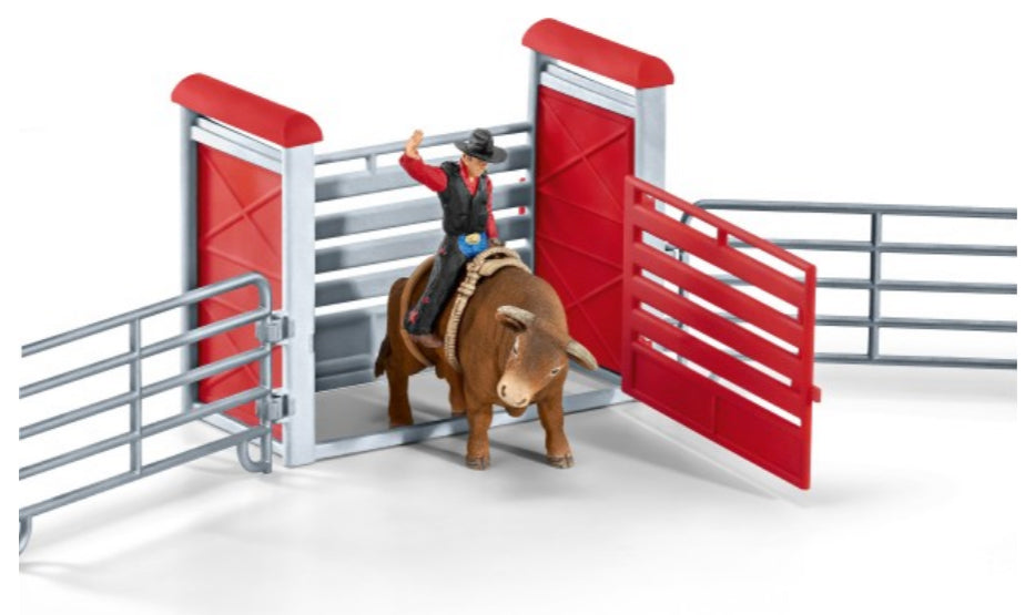 Schleich Bull Riding with Cowboy%