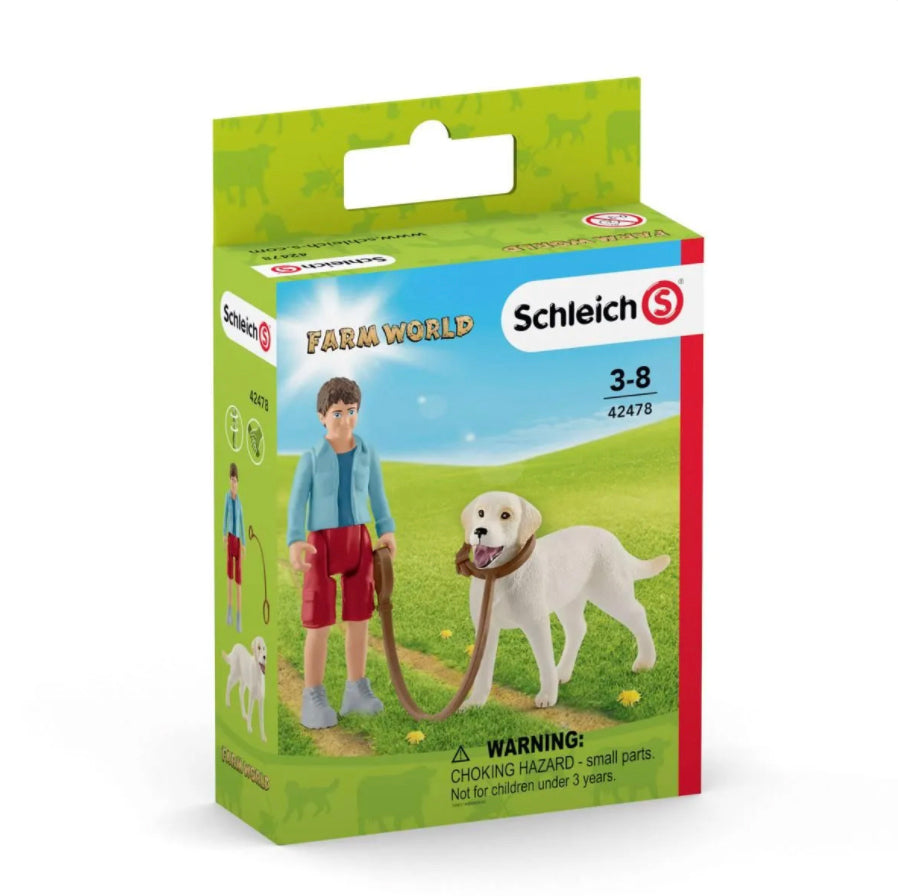 Schleich Walking w/Labrador Retriever%