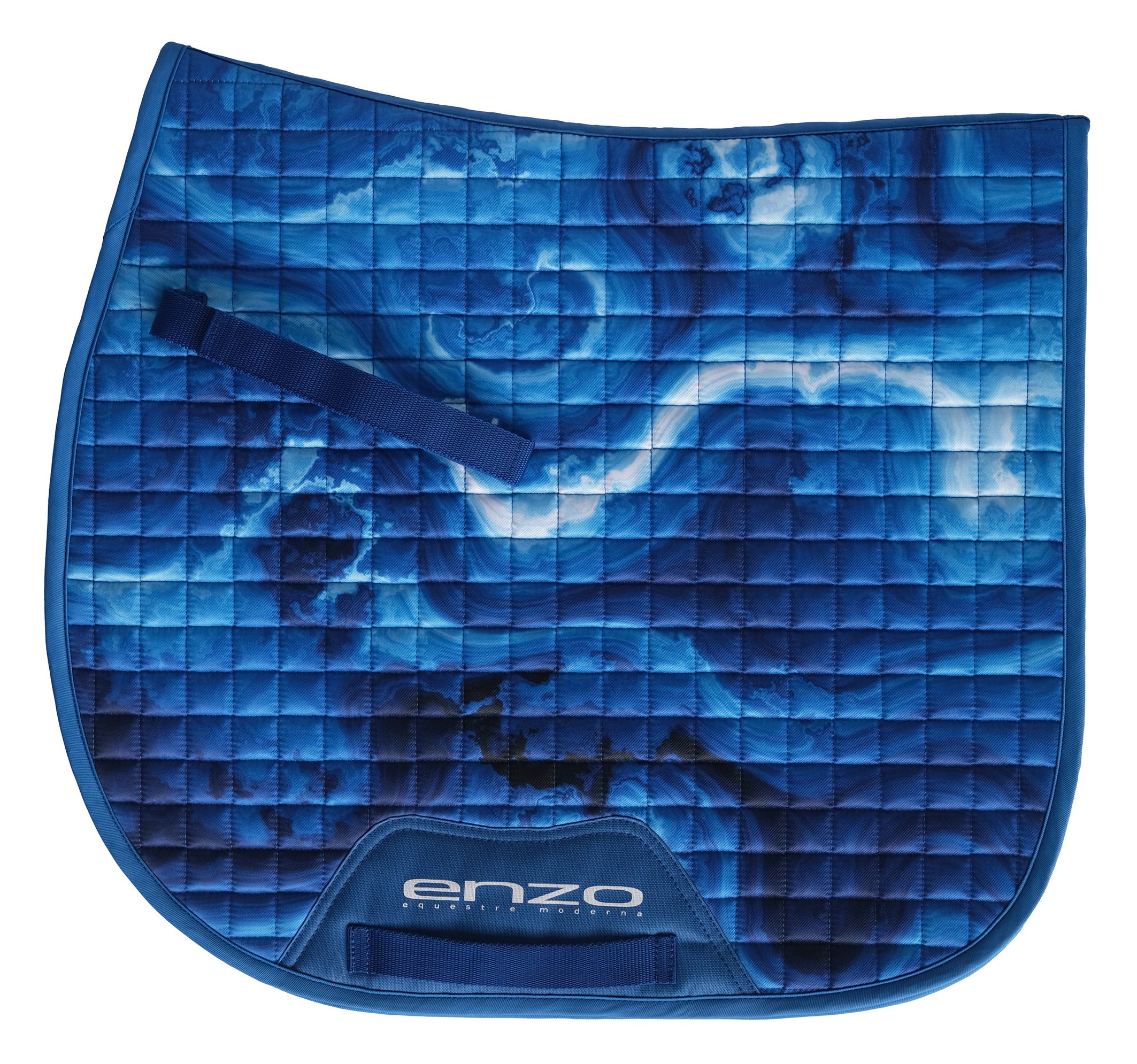 Enzo Marble Print Saddle Pad Blue / Full