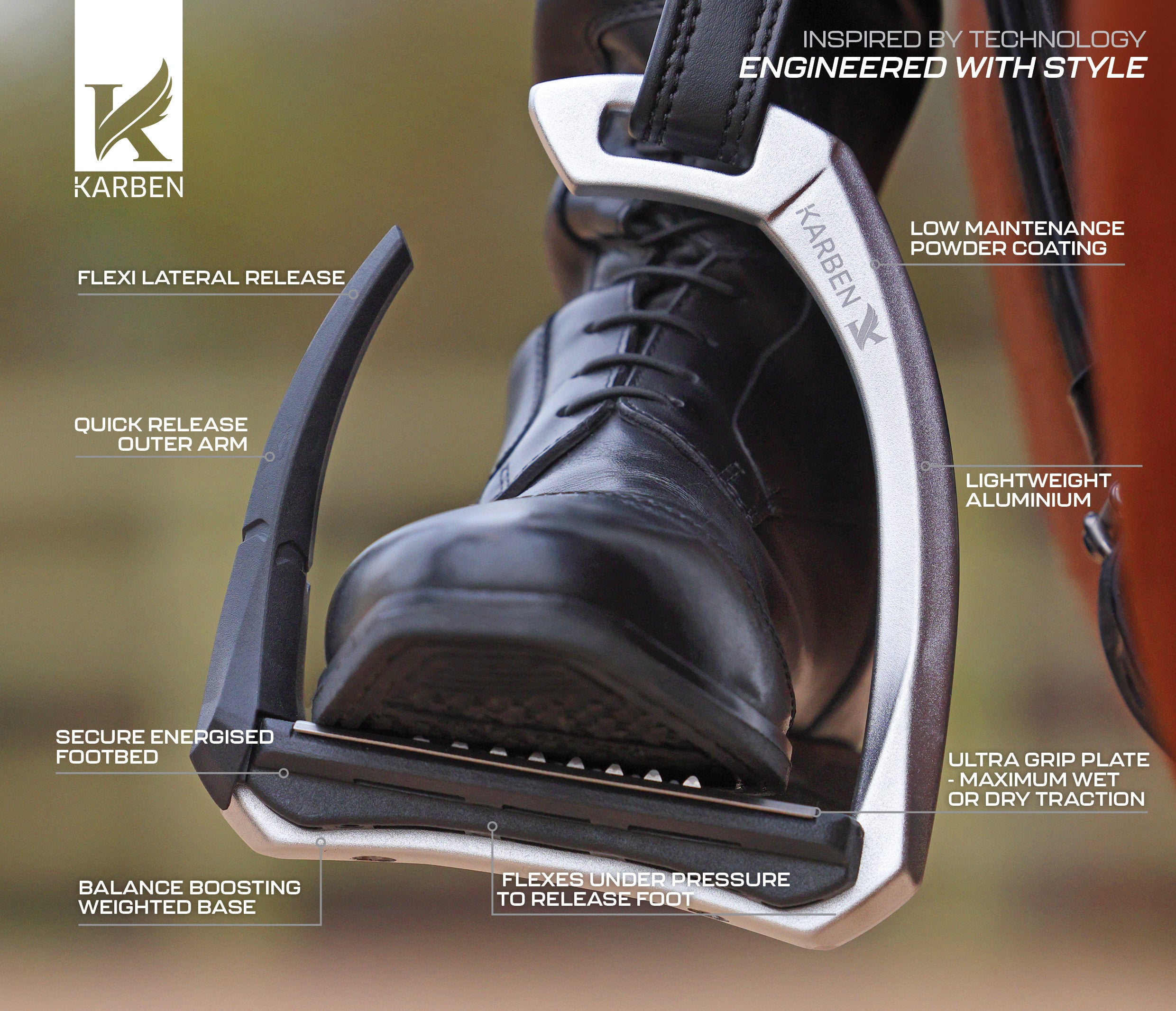 Shires Karben Ultra Grip FX Stirrup(Blk)