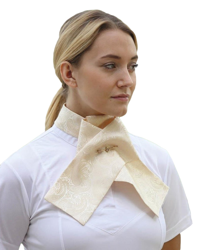 Shires Ready Tied Brocade Stock Gold / Large