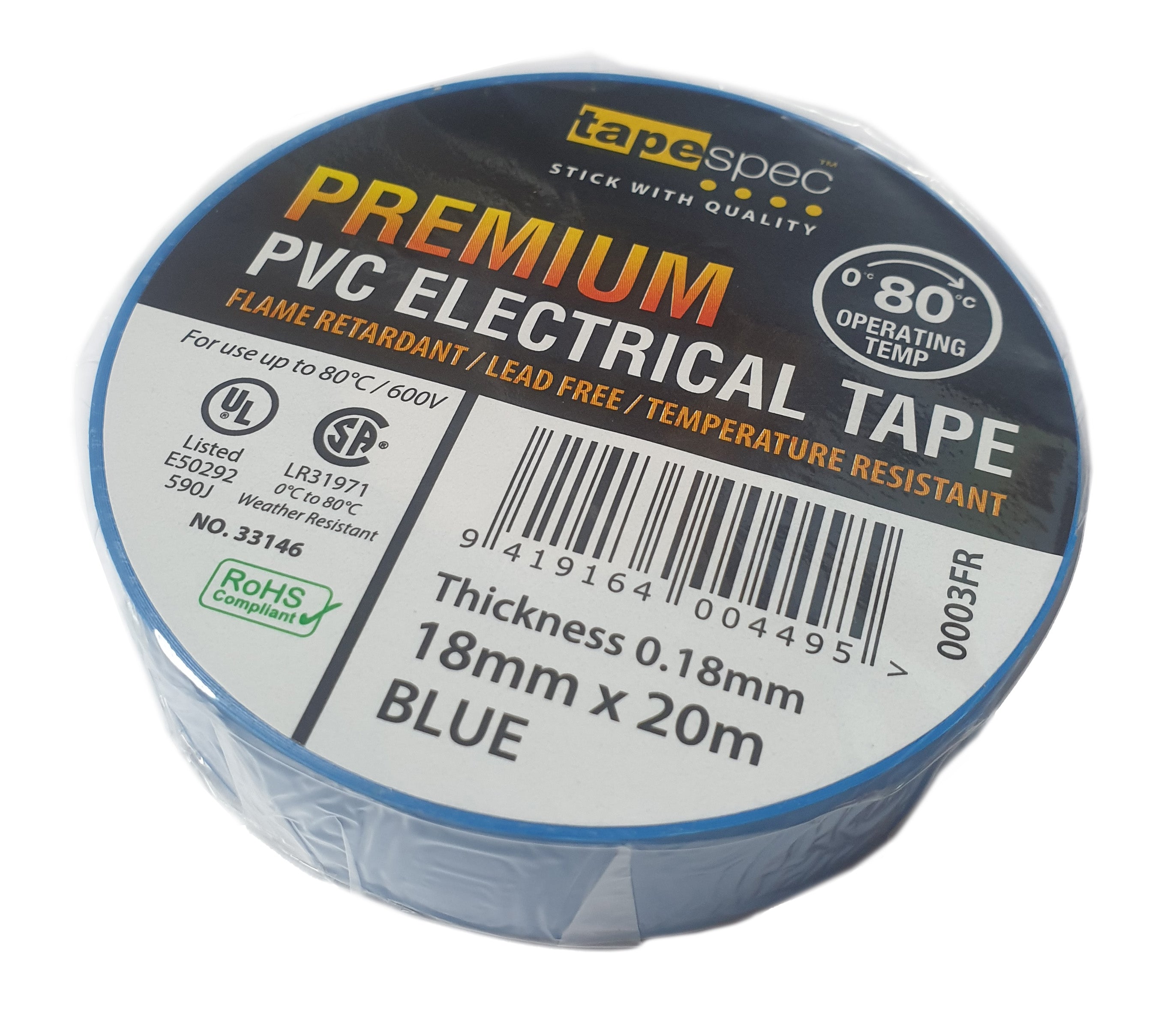 Tapespec Bandage Tape Black / 20m