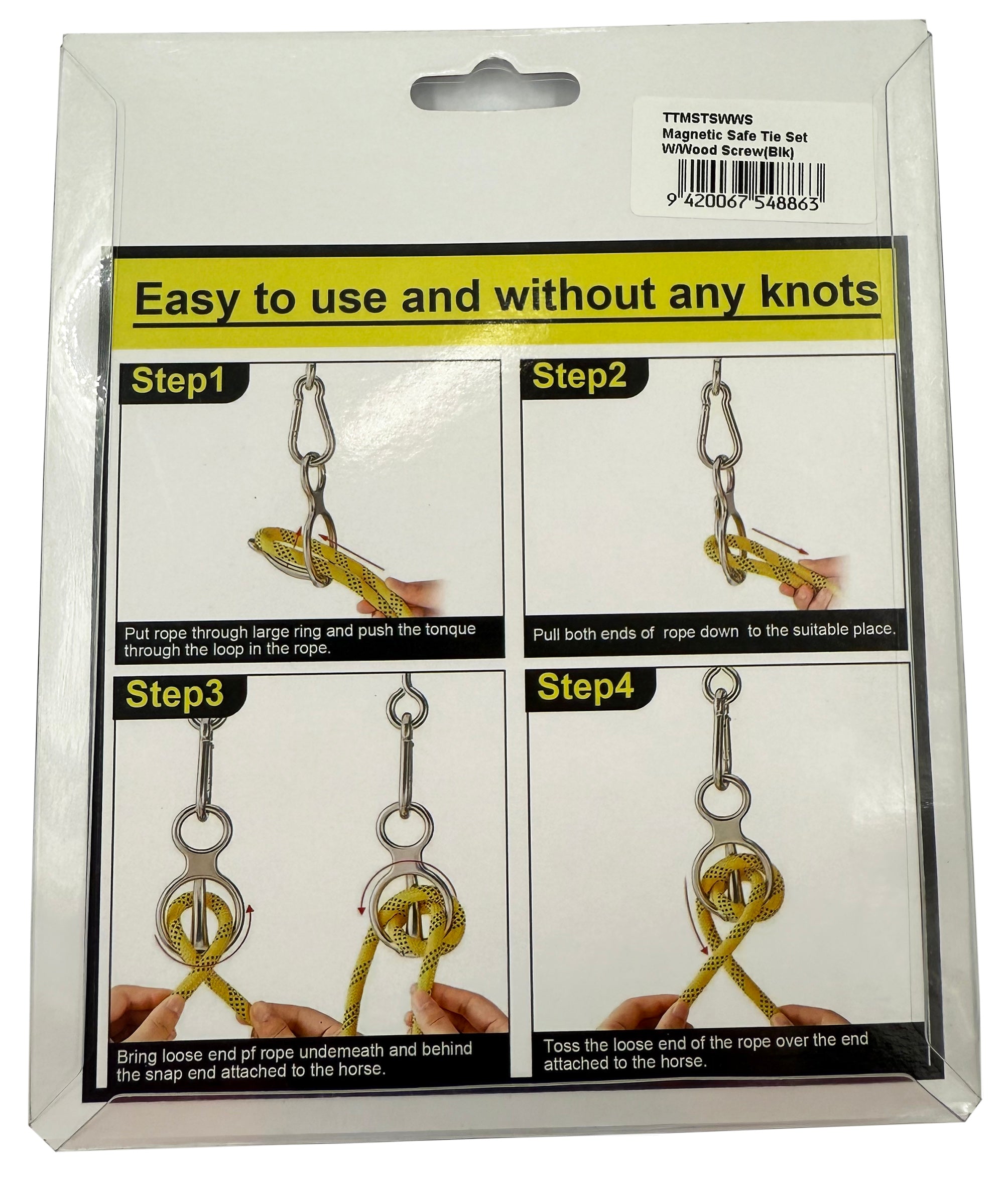 Magnetic Safe Tie Set W/Wood Screw Black / Blk