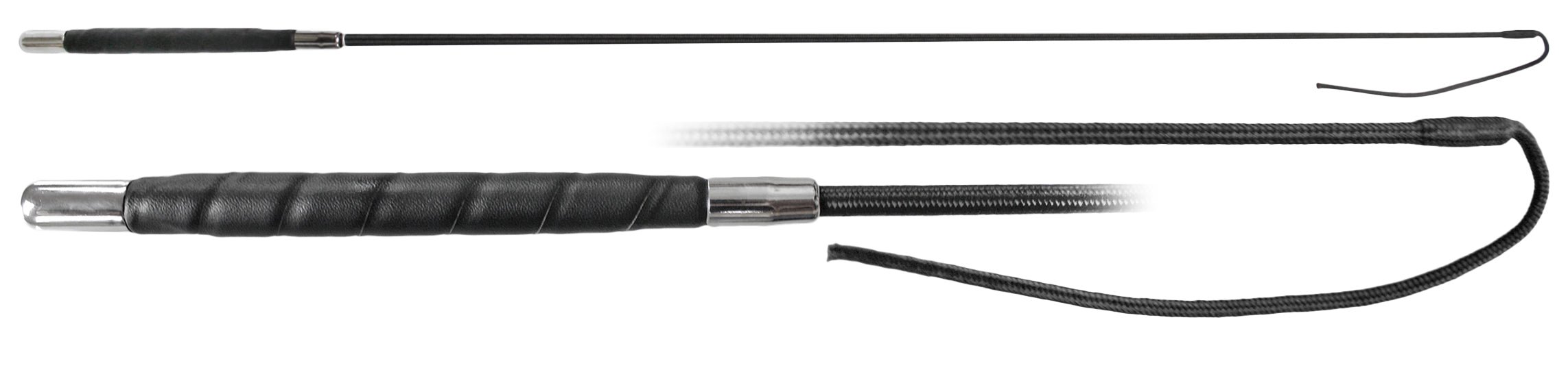 Dressage Whip w/Silver Cap Silver / 100cm