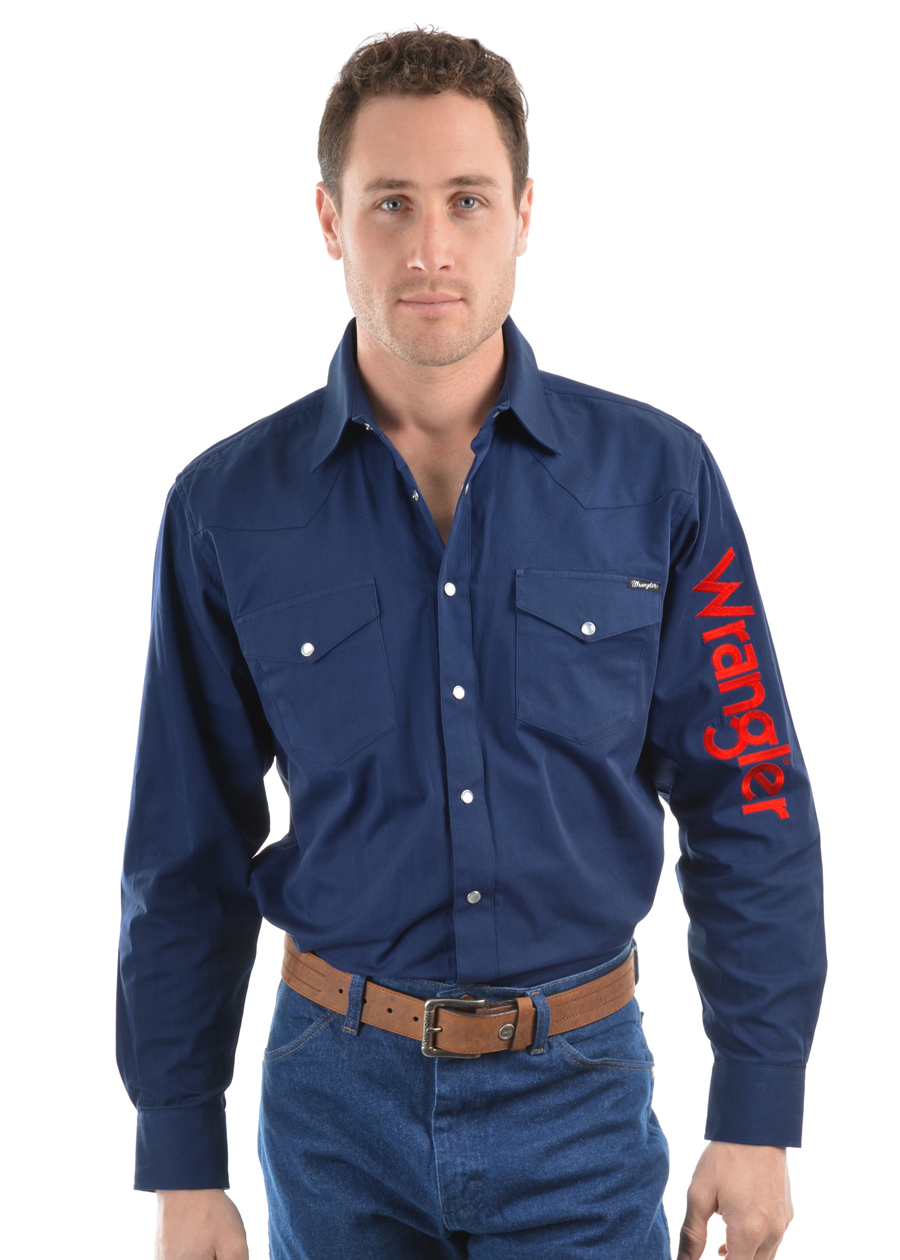 Wrangler Mns Rodeo LS Drill Shirt White / Medium