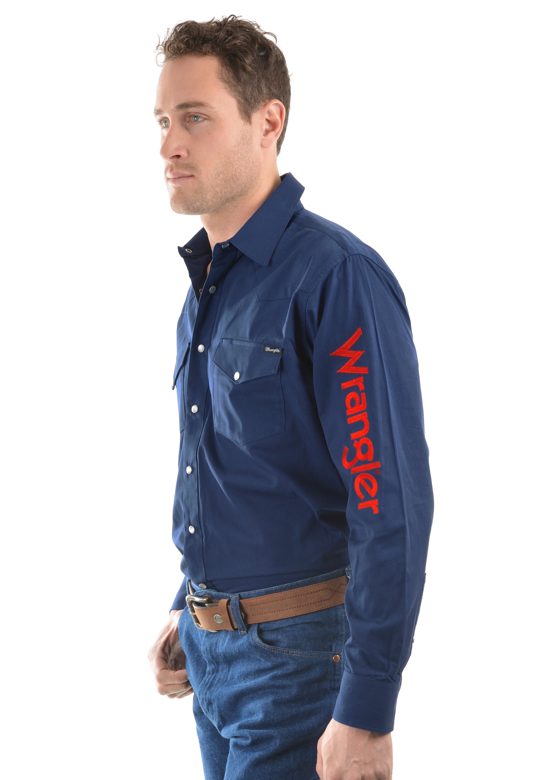 Wrangler Mns Rodeo LS Drill Shirt White / Medium