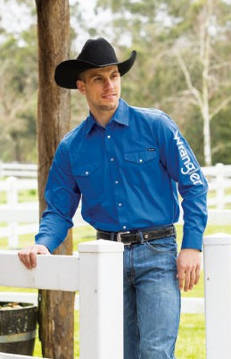 Wrangler Mns Rodeo LS Drill Shirt Black / Medium