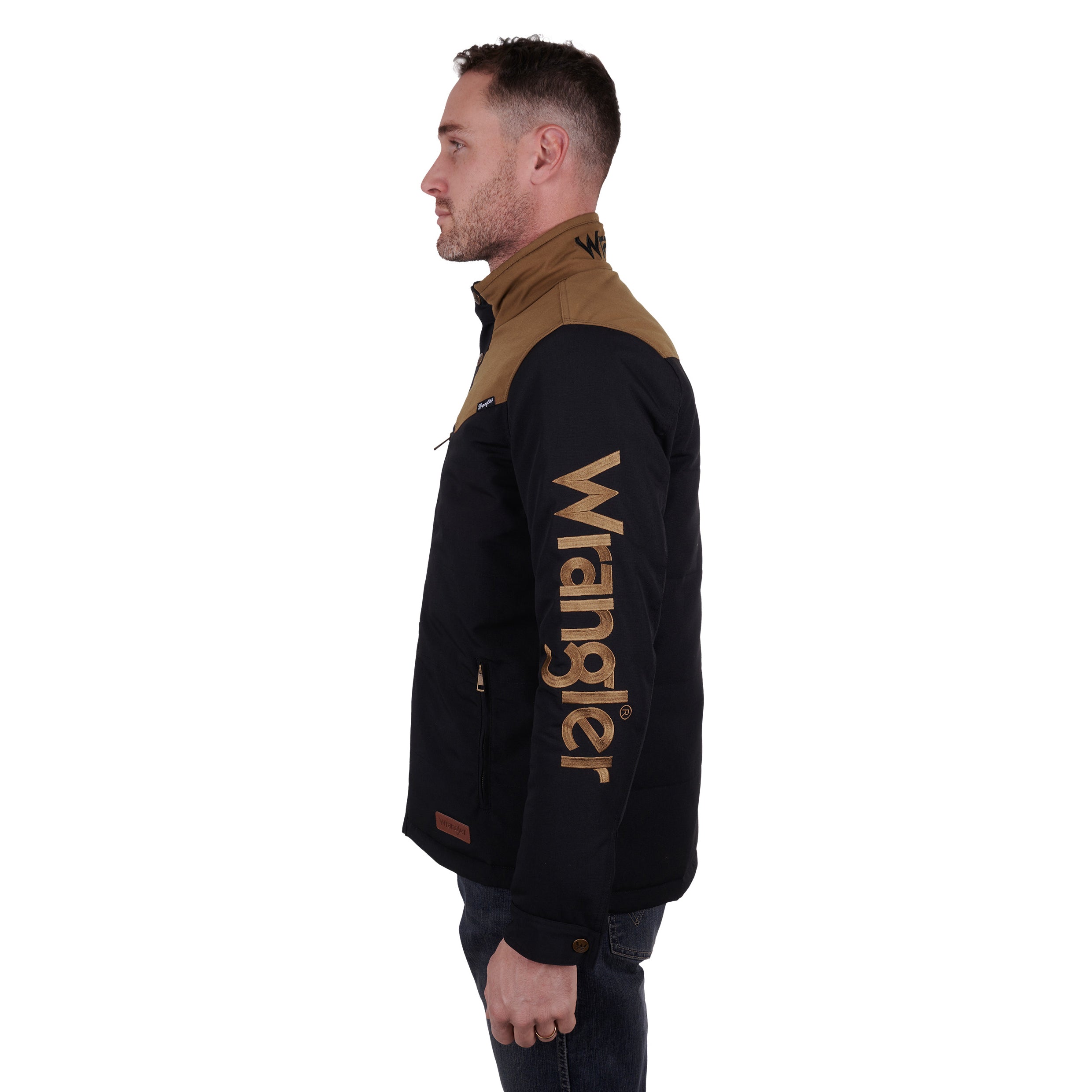 Wrangler Mens Spencer Jacket % Black/Tan / Large