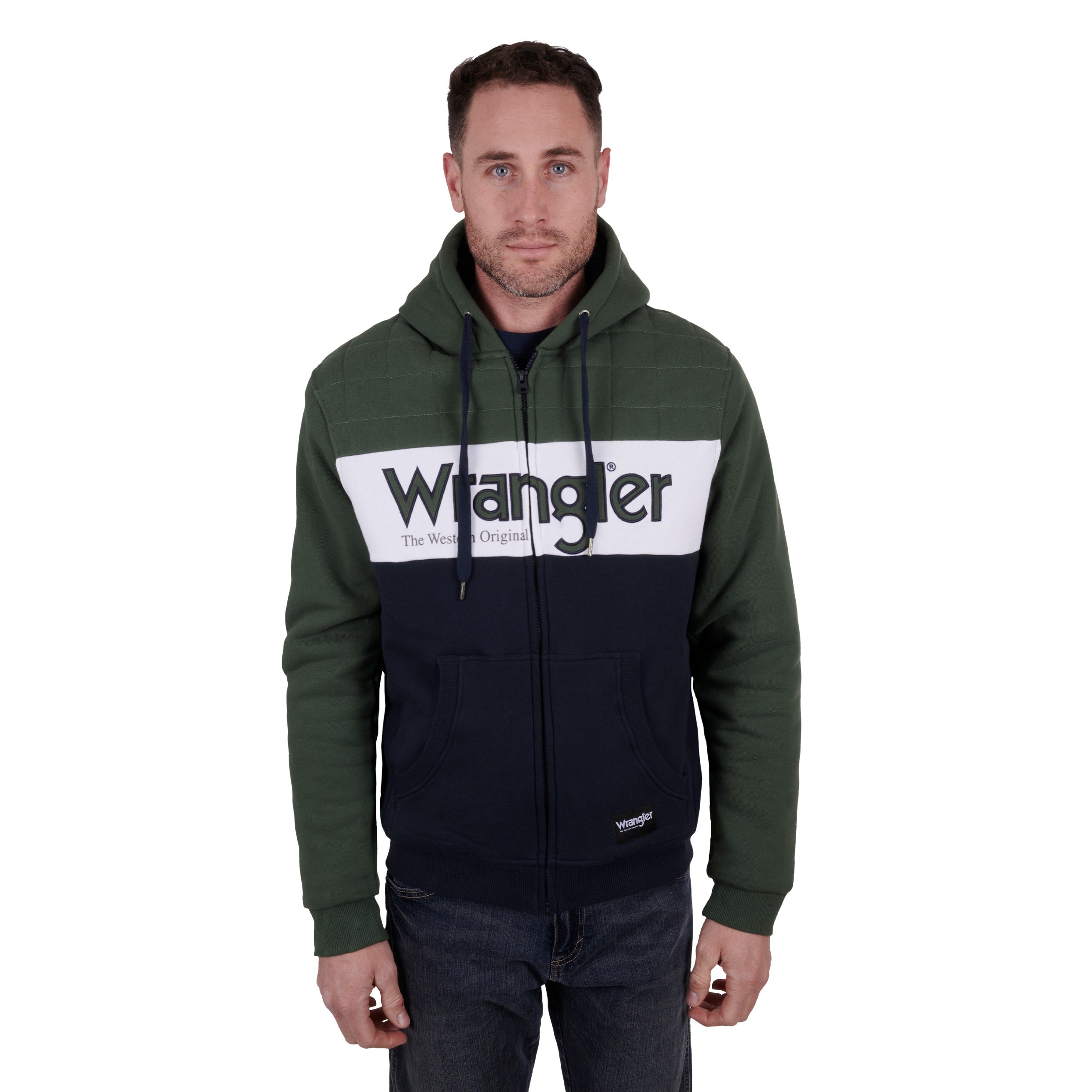 Wrangler Mens Elliot Zip Hoodie % Navy / Large