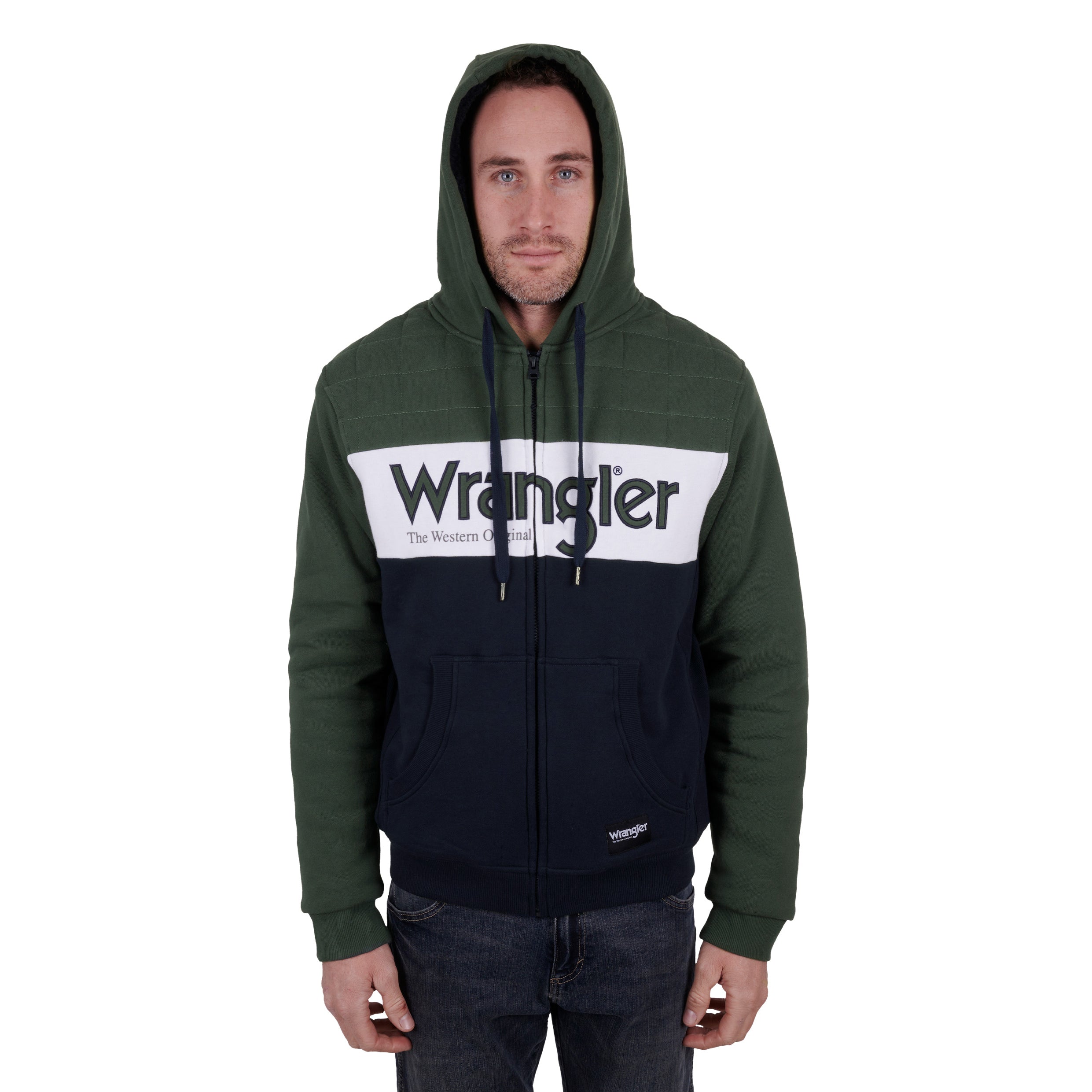 Wrangler Mens Elliot Zip Hoodie % Navy / Large