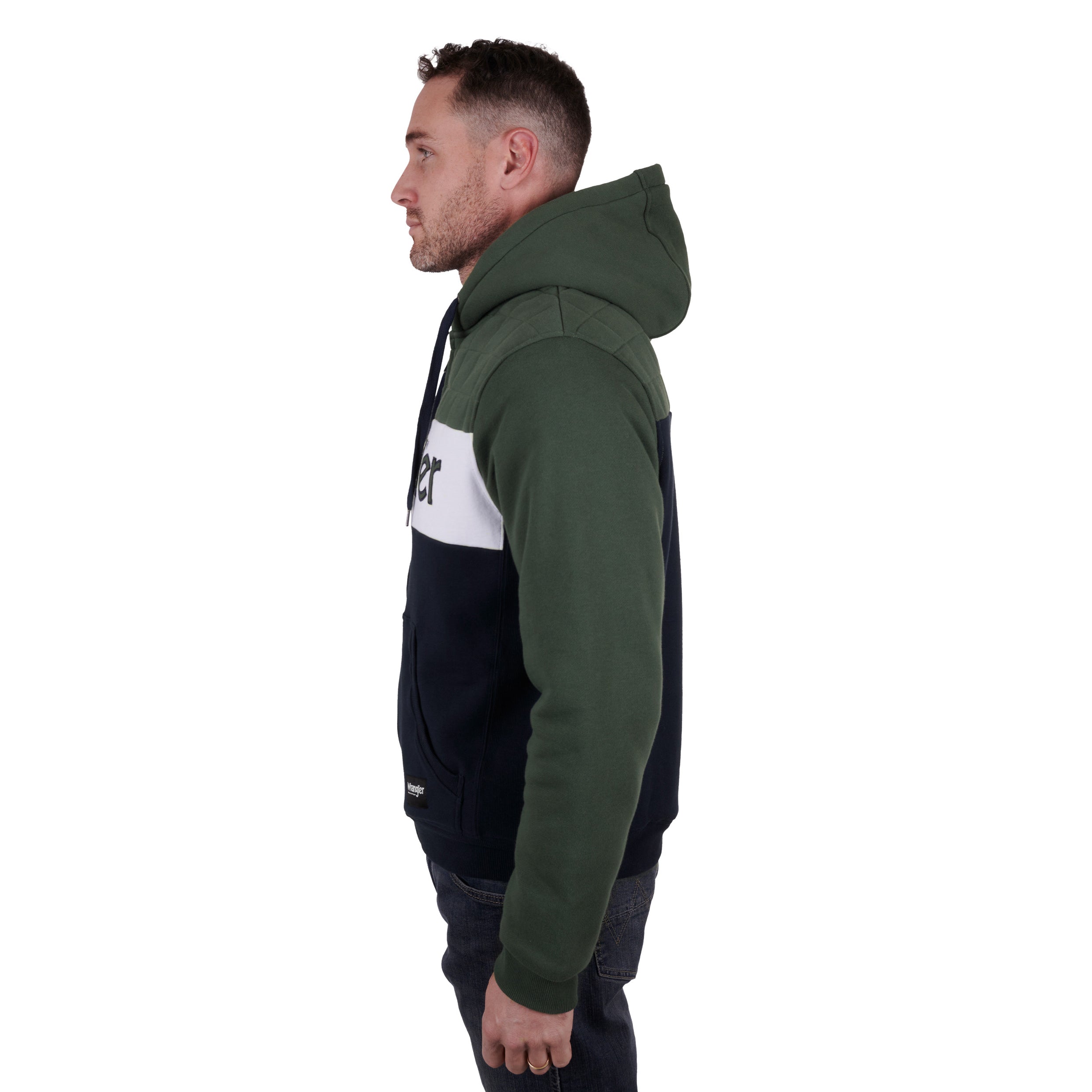 Wrangler Mens Elliot Zip Hoodie % Navy / Large