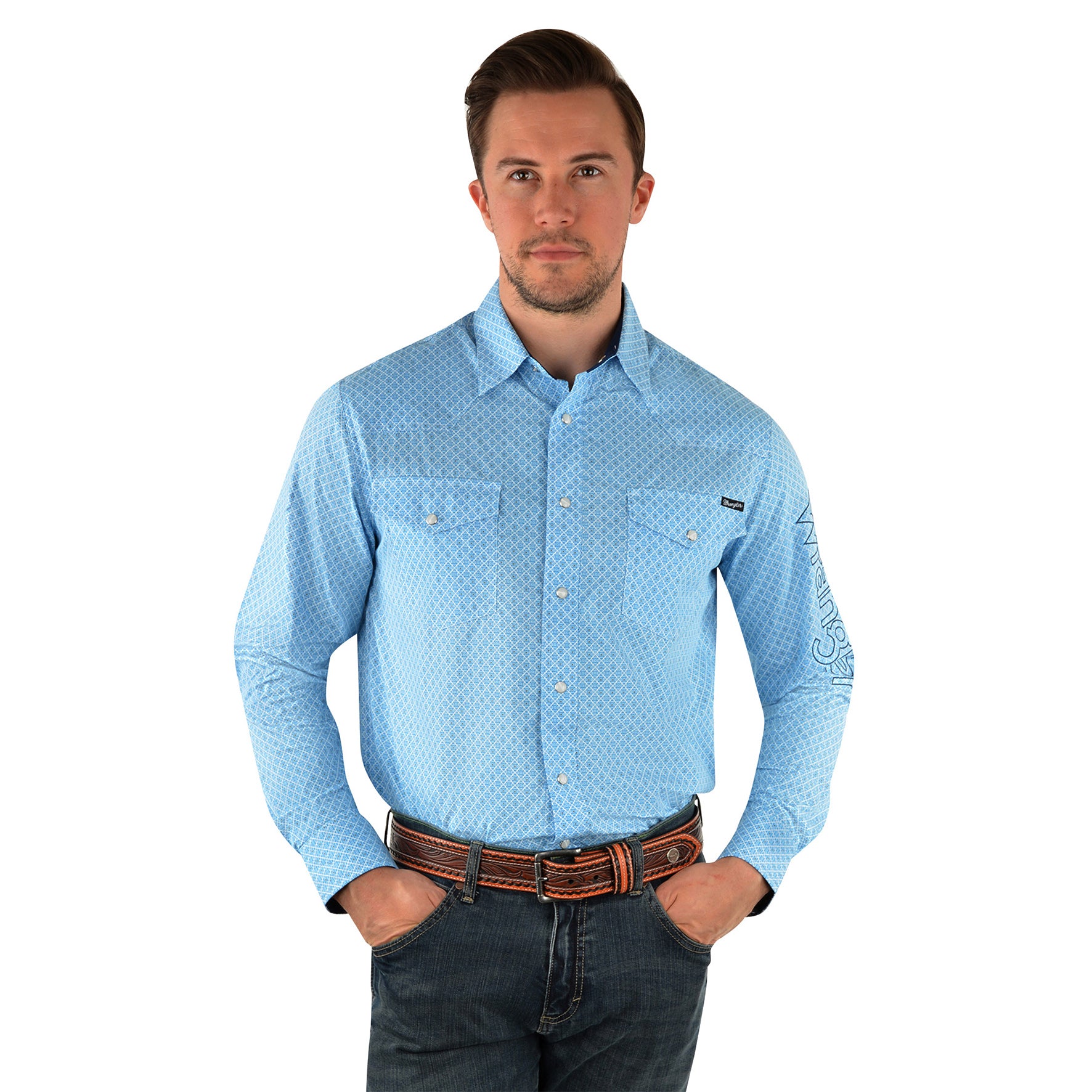 Wrangler Mens Clifton Long Sleeve Shirt(3XL Bu/Or%