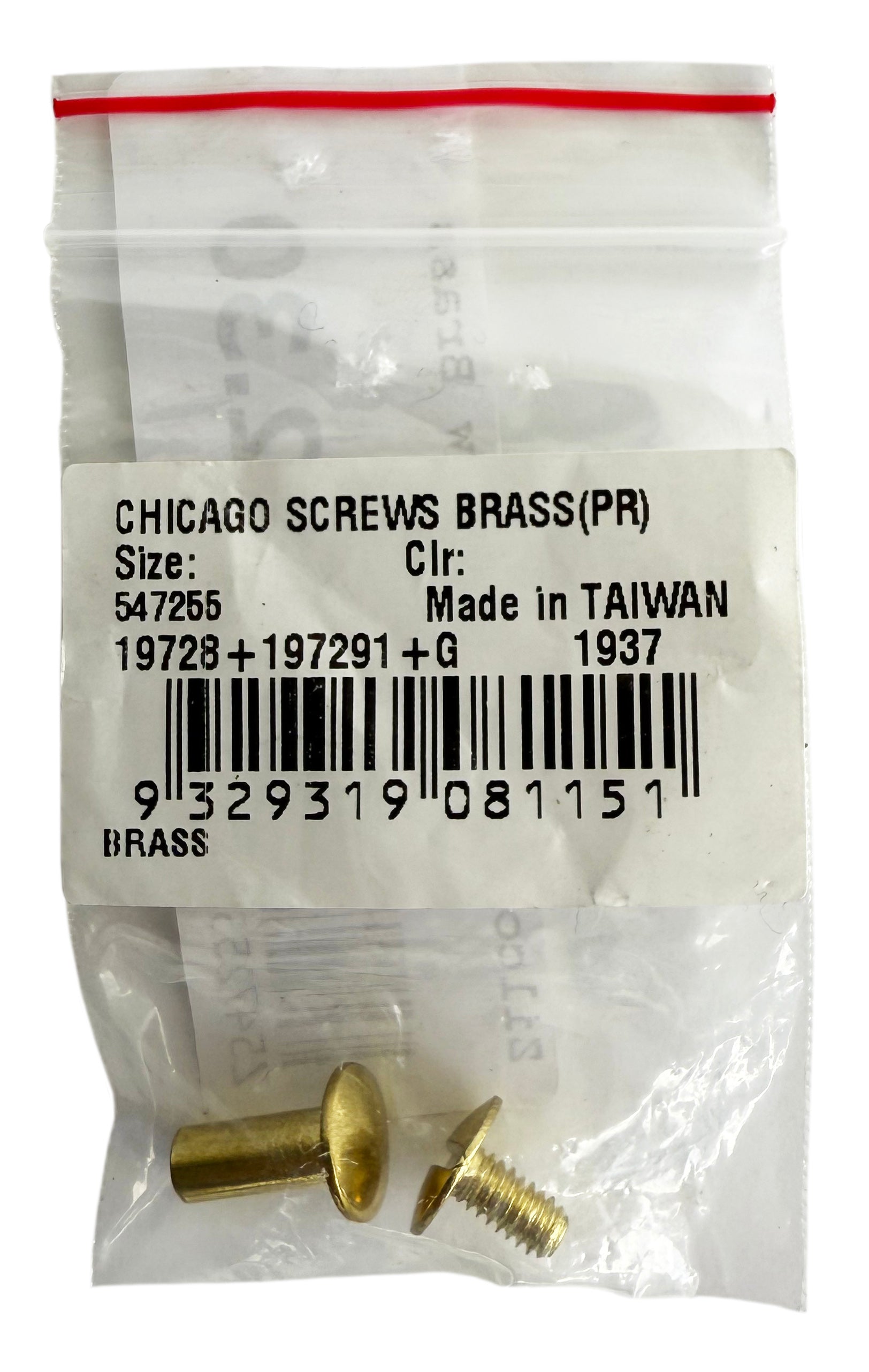Zilco Chicago Screw Brass